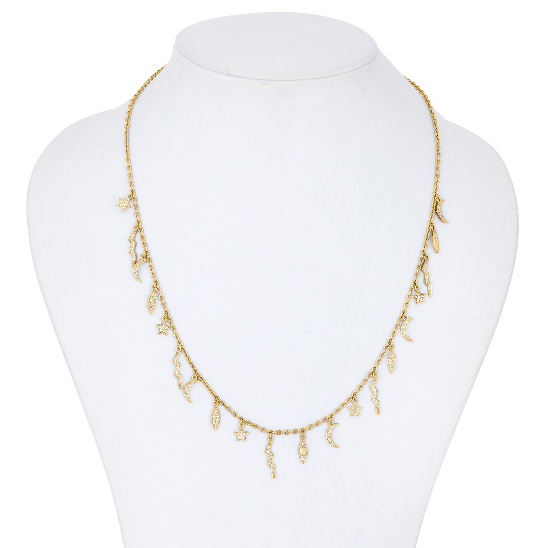 Sterling Silver Sun and Star Charm Necklace