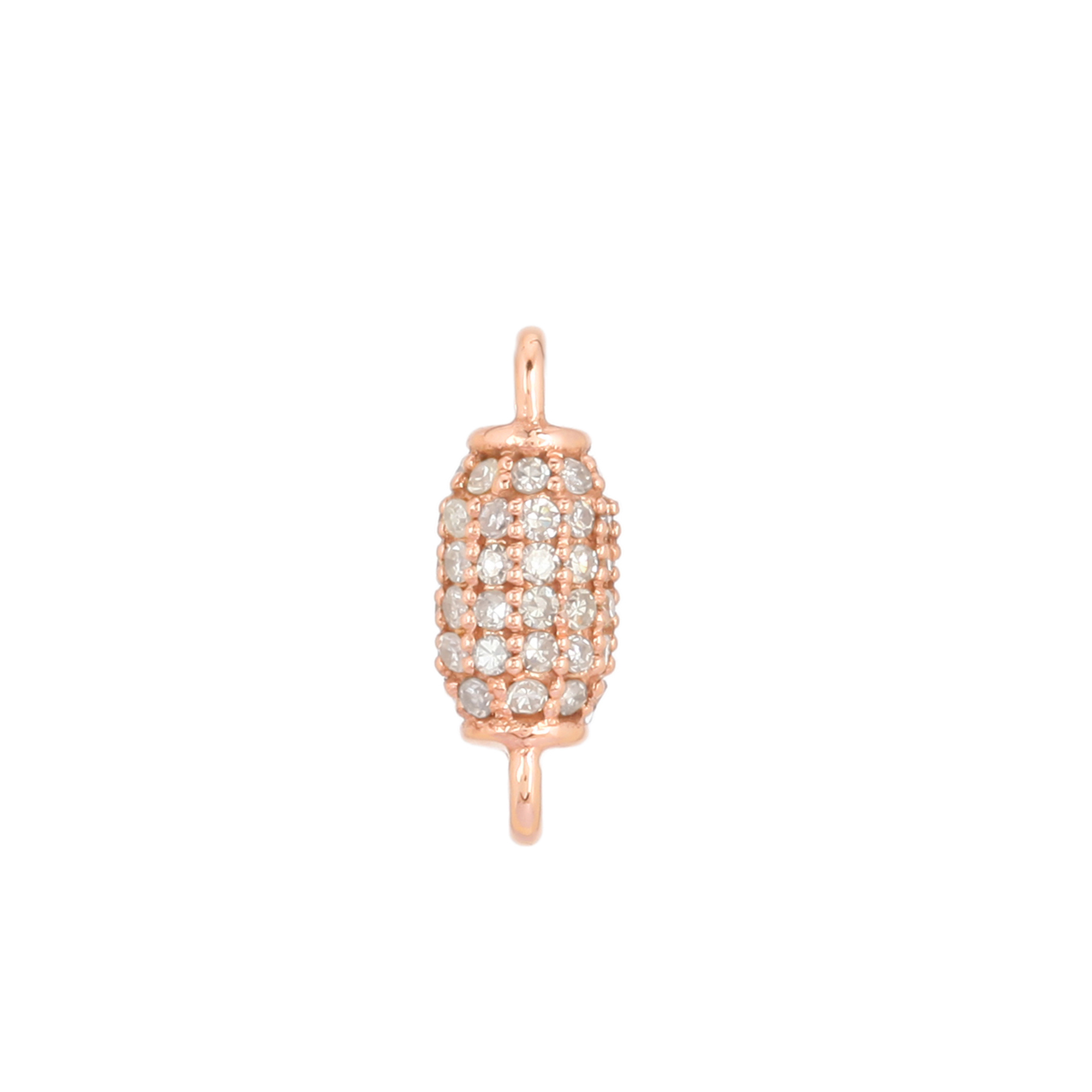 Rose Gold Pave Diamond Bead Connector