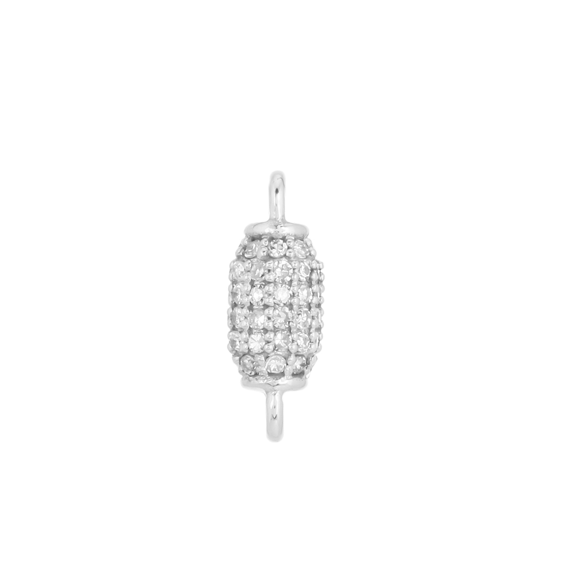 White Gold Pave Diamond Bead Connector