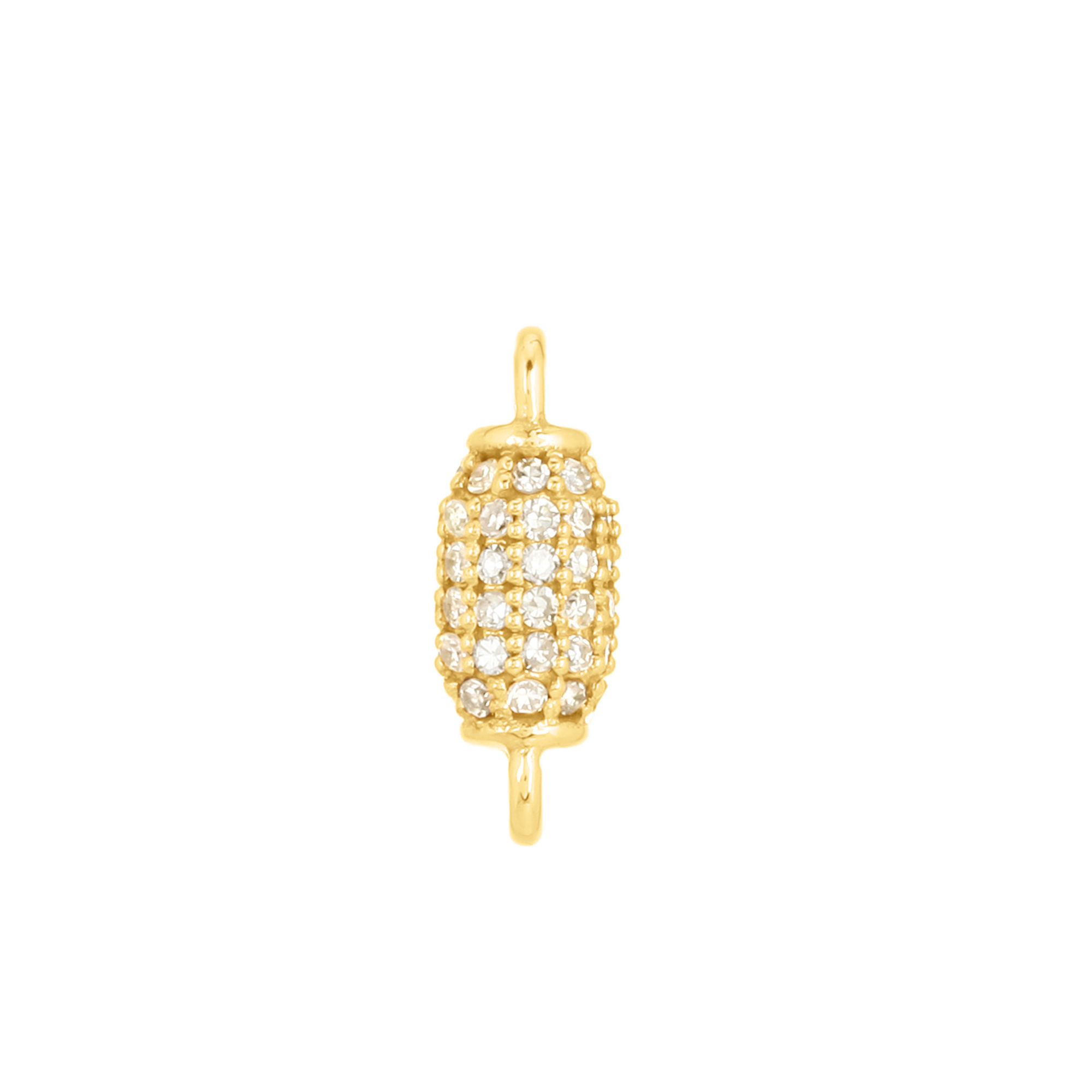 Yellow Gold Pave Diamond Bead Connector