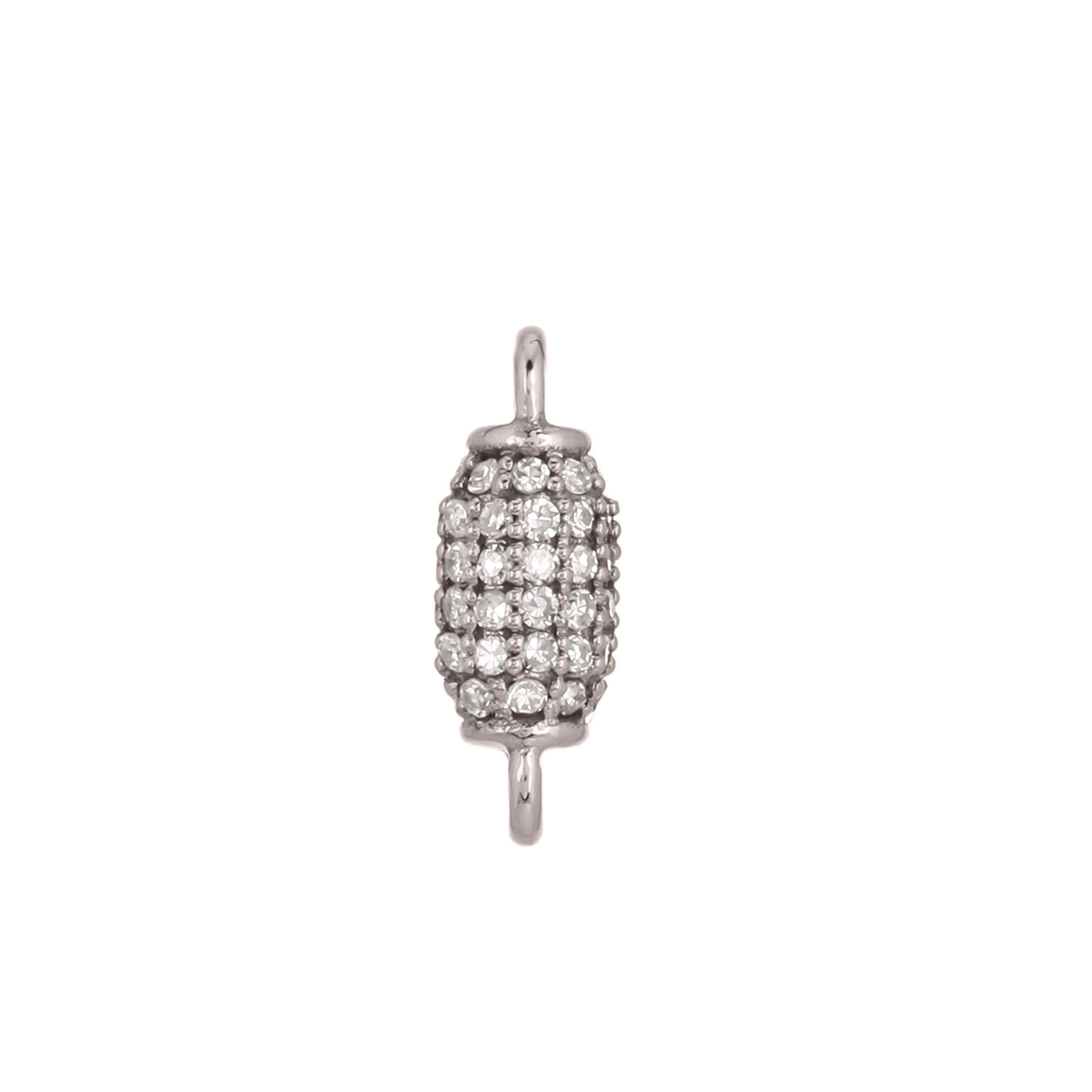 Sterling Silver Pave Diamond Bead