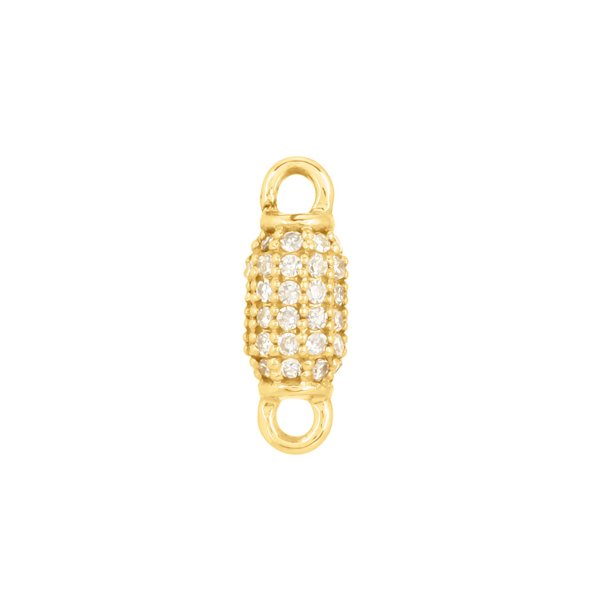 Yellow Gold Pave Diamond Bead Connector