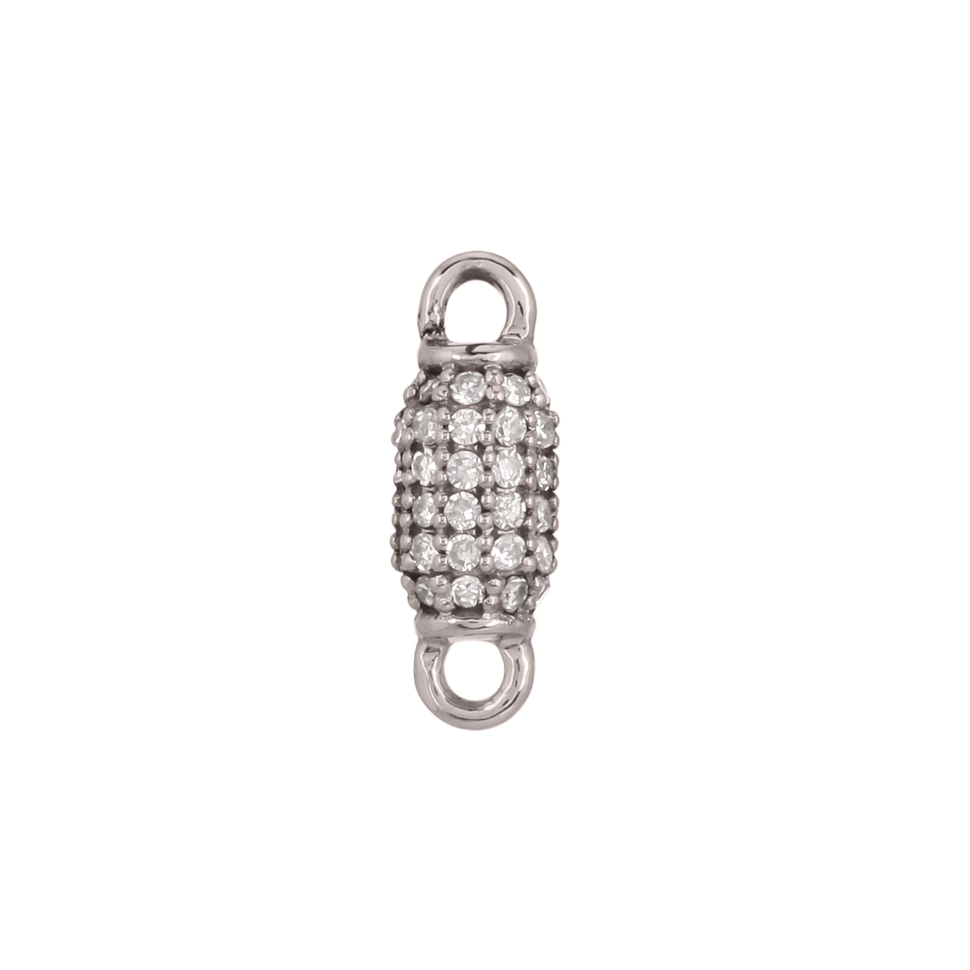 Sterling Silver Pave Diamond Bead