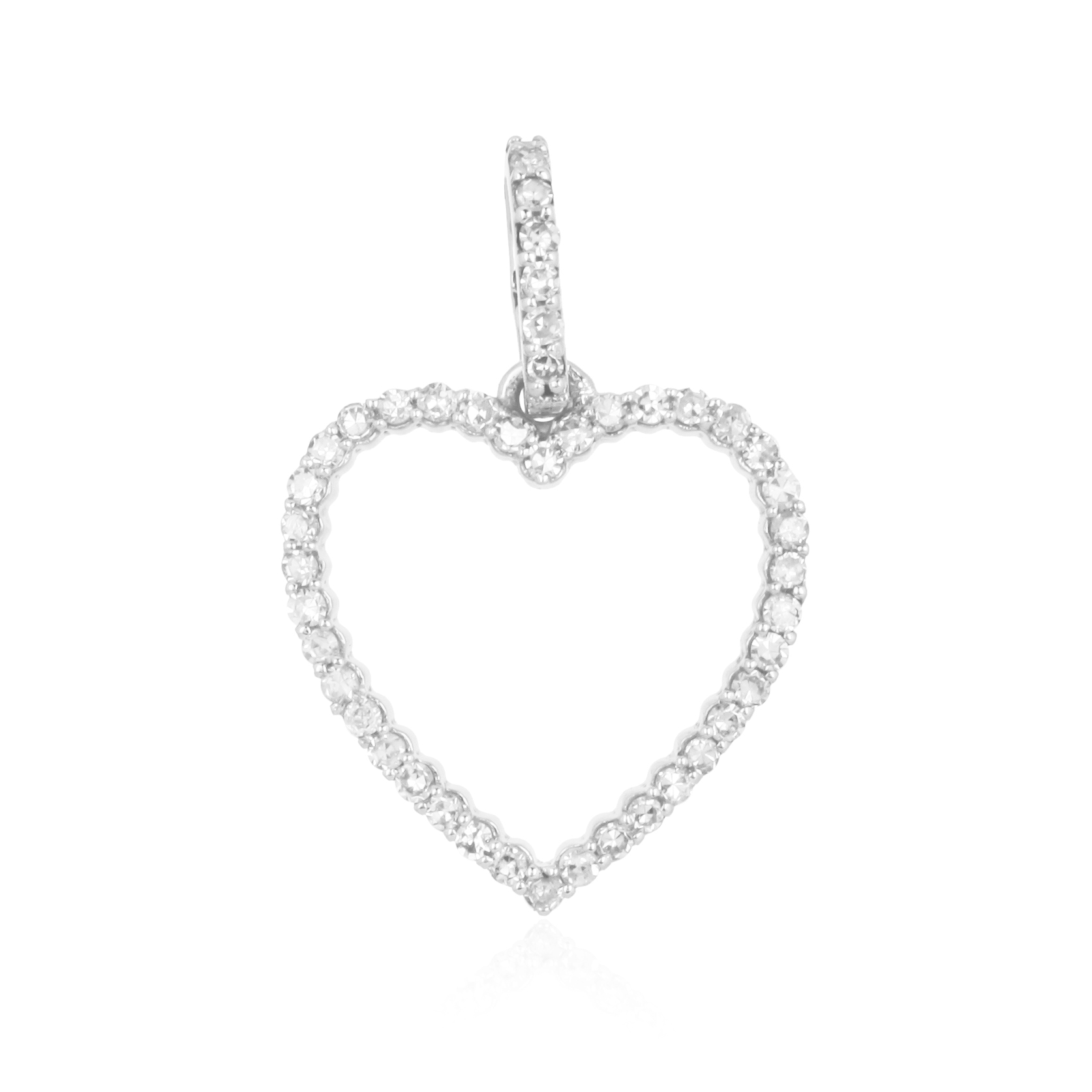 White Gold Heart Pendant With Diamonds