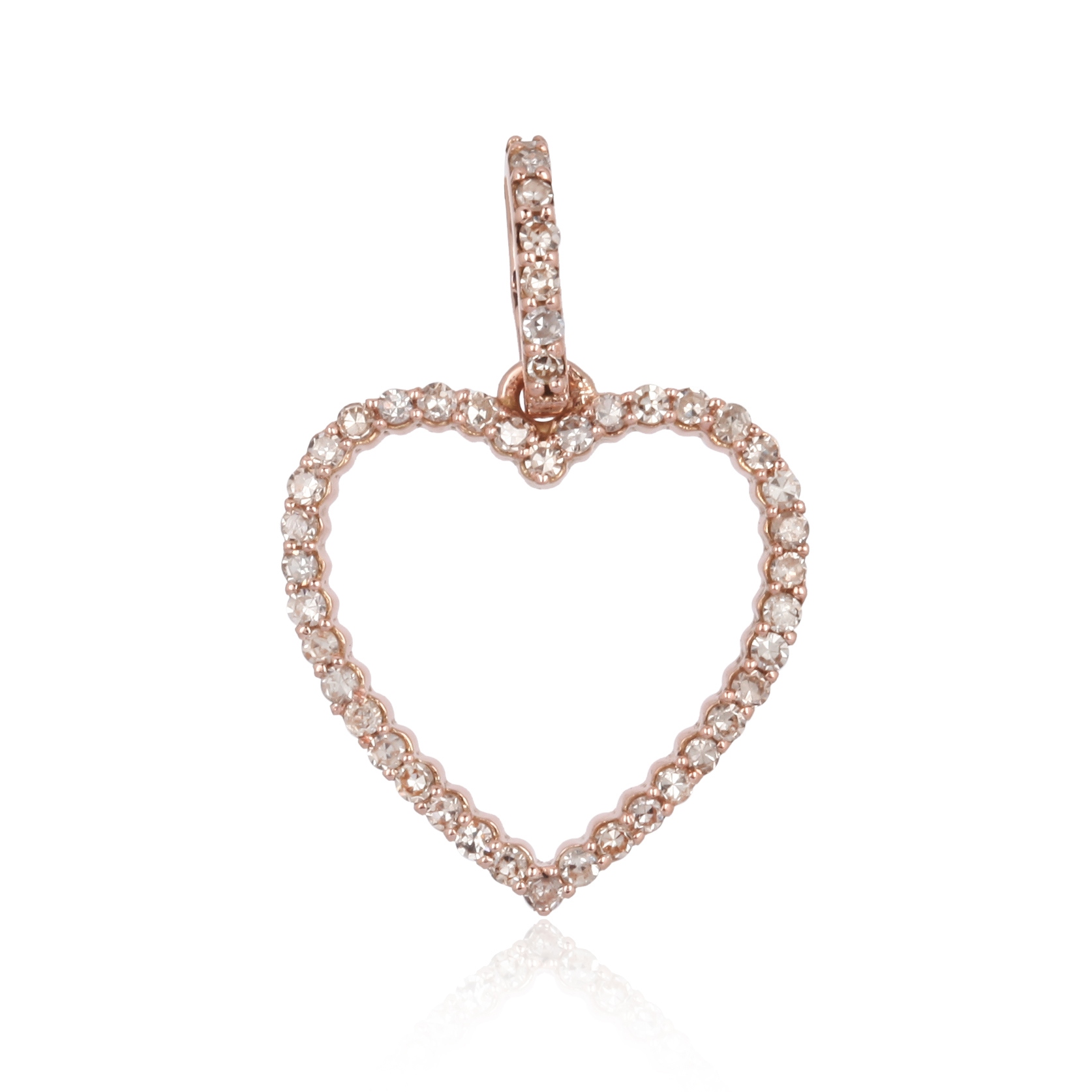 Rose Gold Heart Pendant With Diamonds