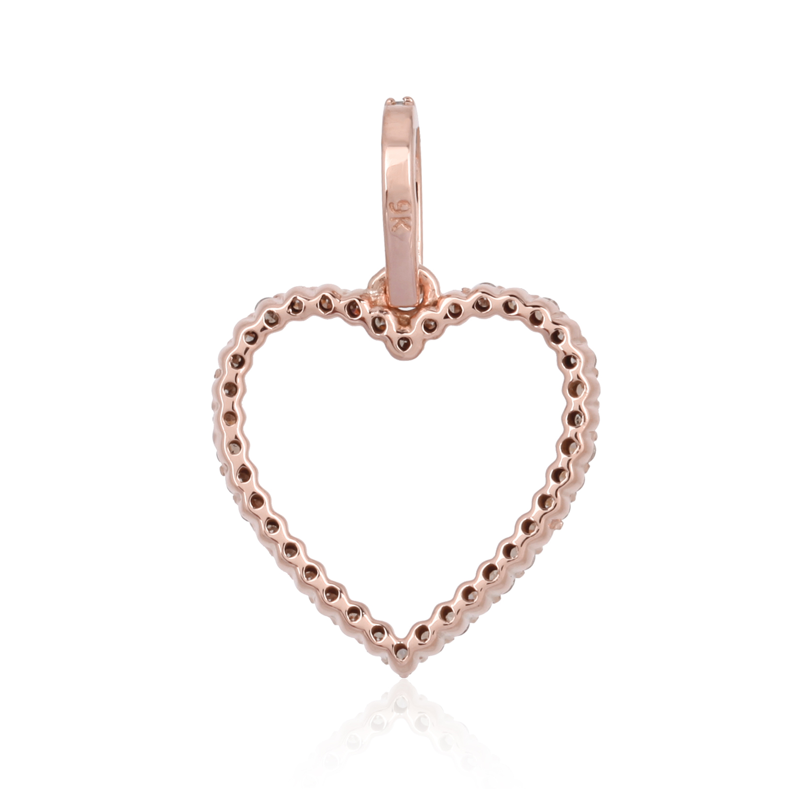 Rose Gold Heart Pendant With Diamonds