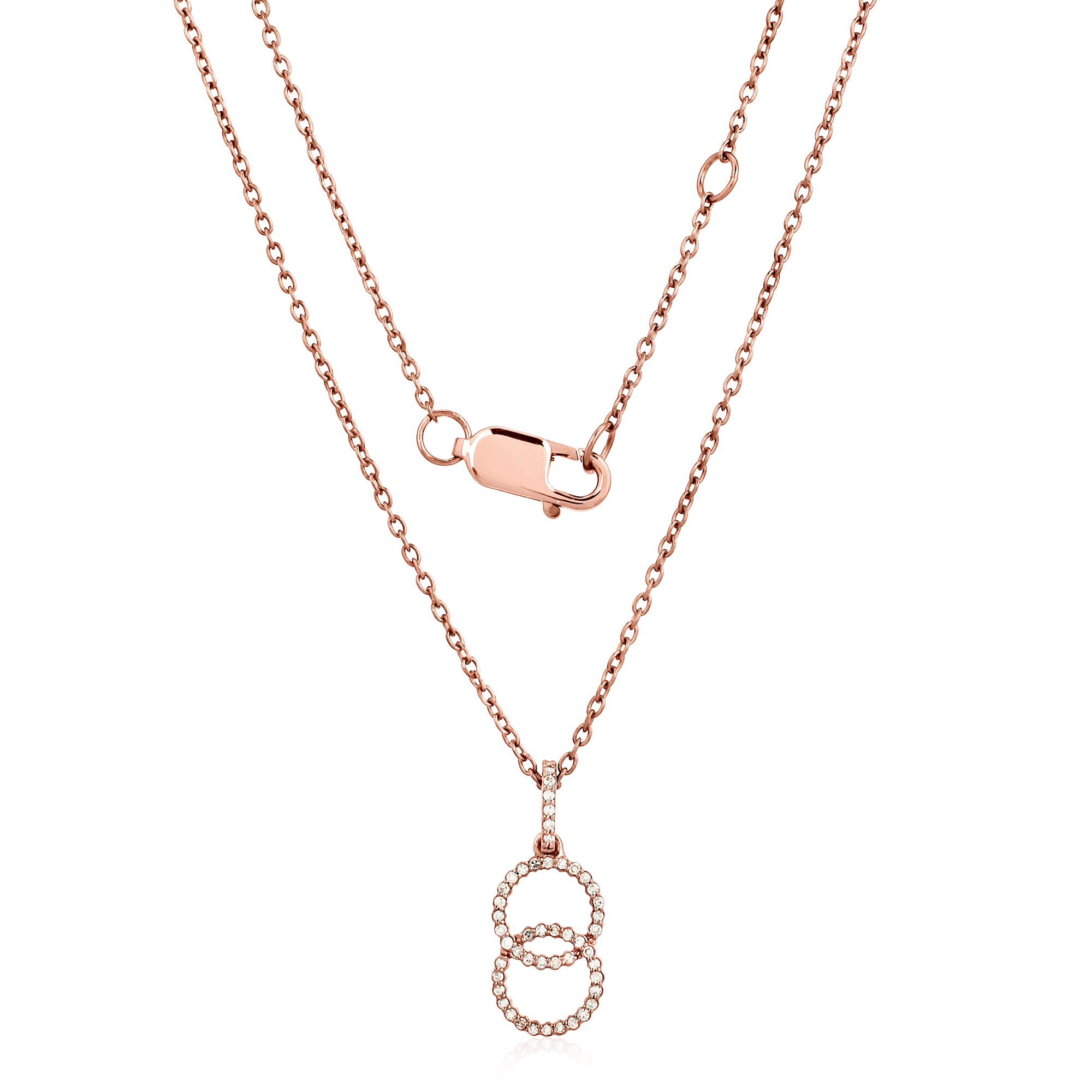 Sterling Silver Two Circle Diamond Pendant