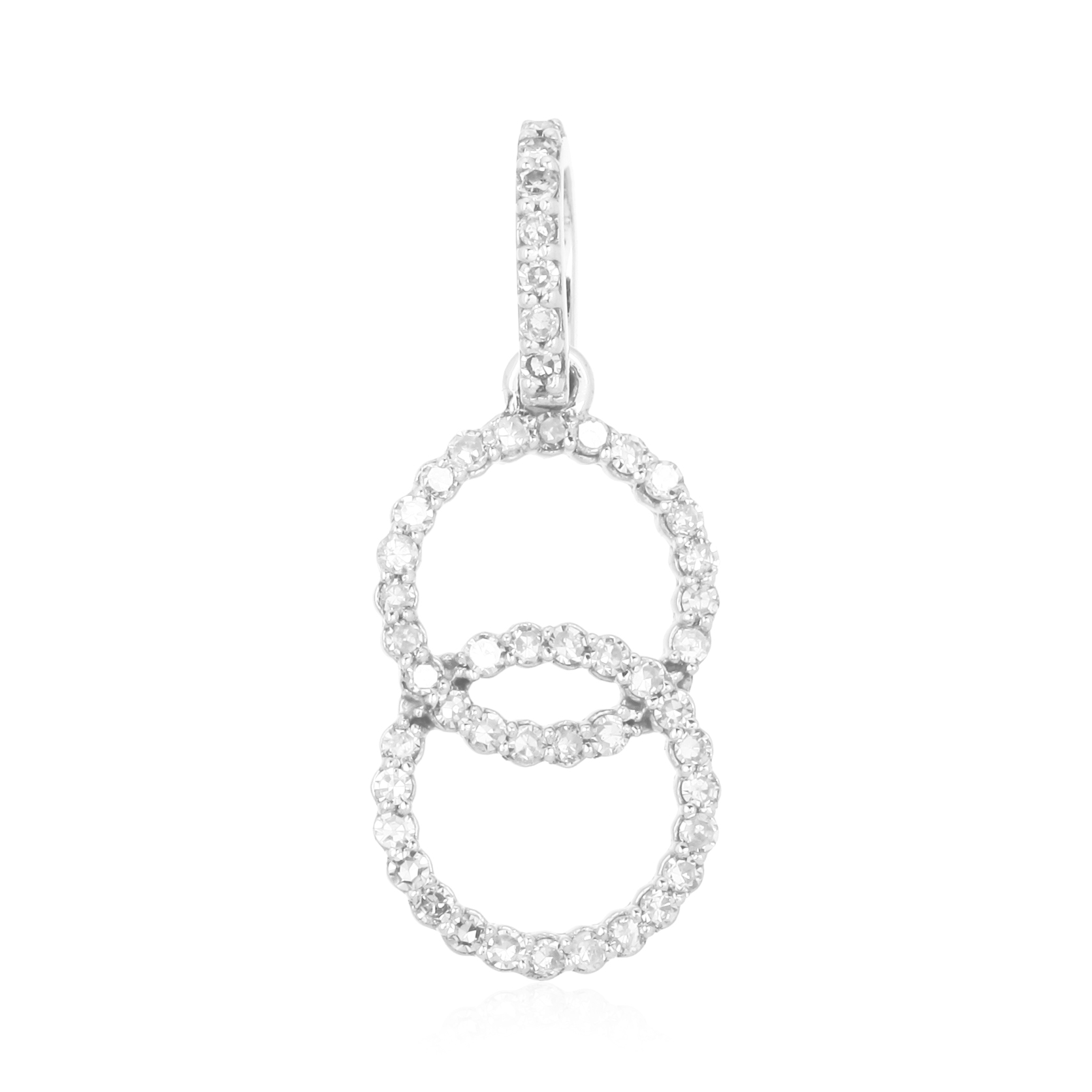 Sterling Silver Two Circle Diamond Pendant
