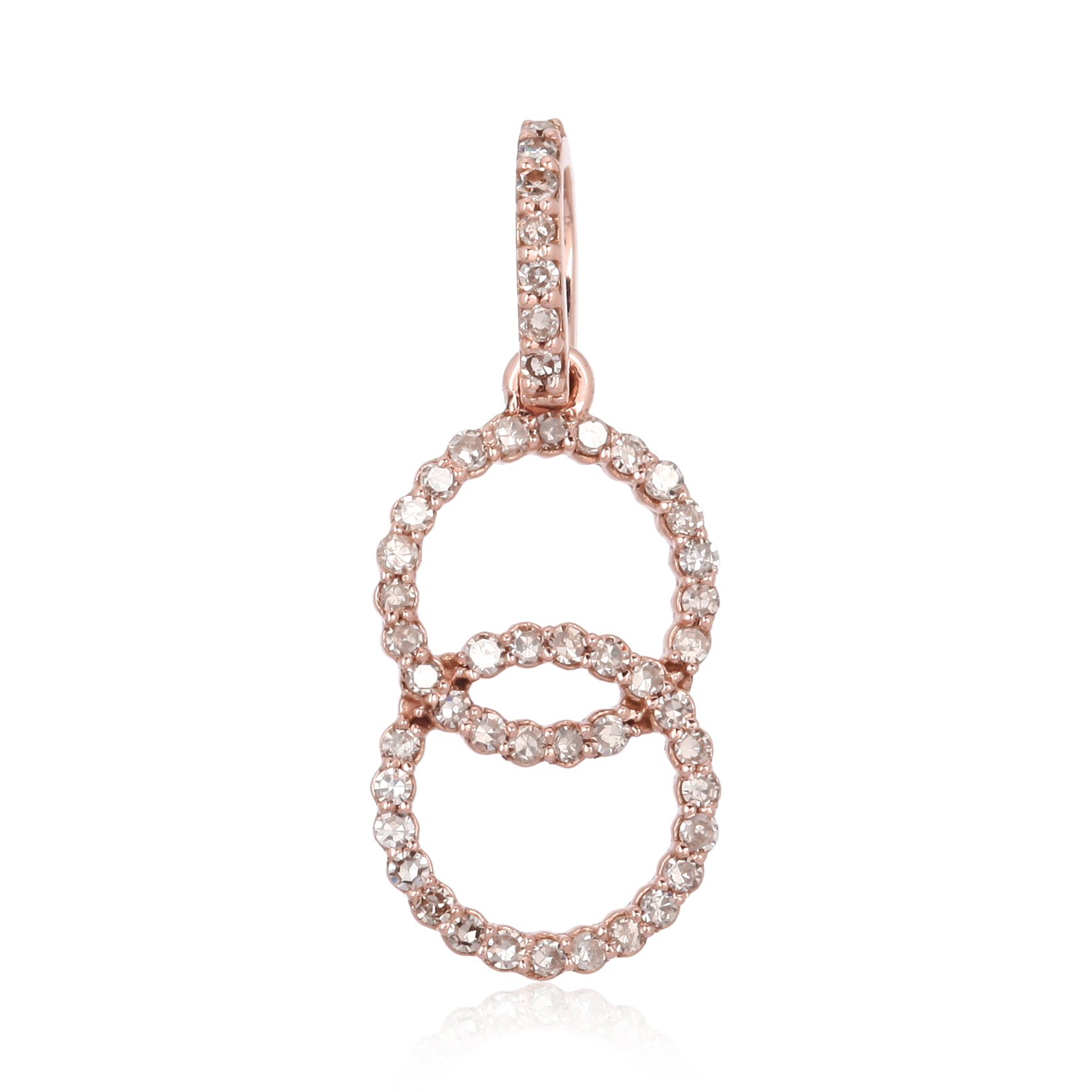 Sterling Silver Two Circle Diamond Pendant