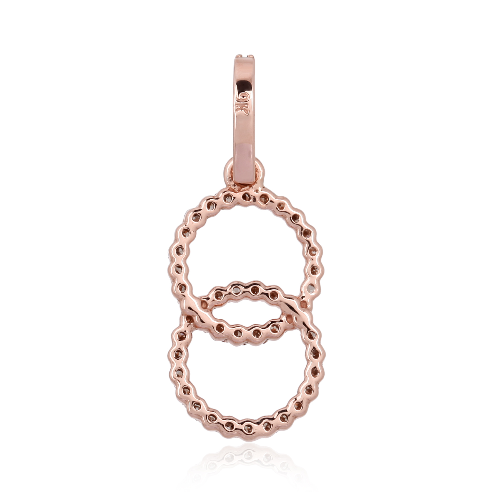 Rose Gold Two Circle Diamond Pendant