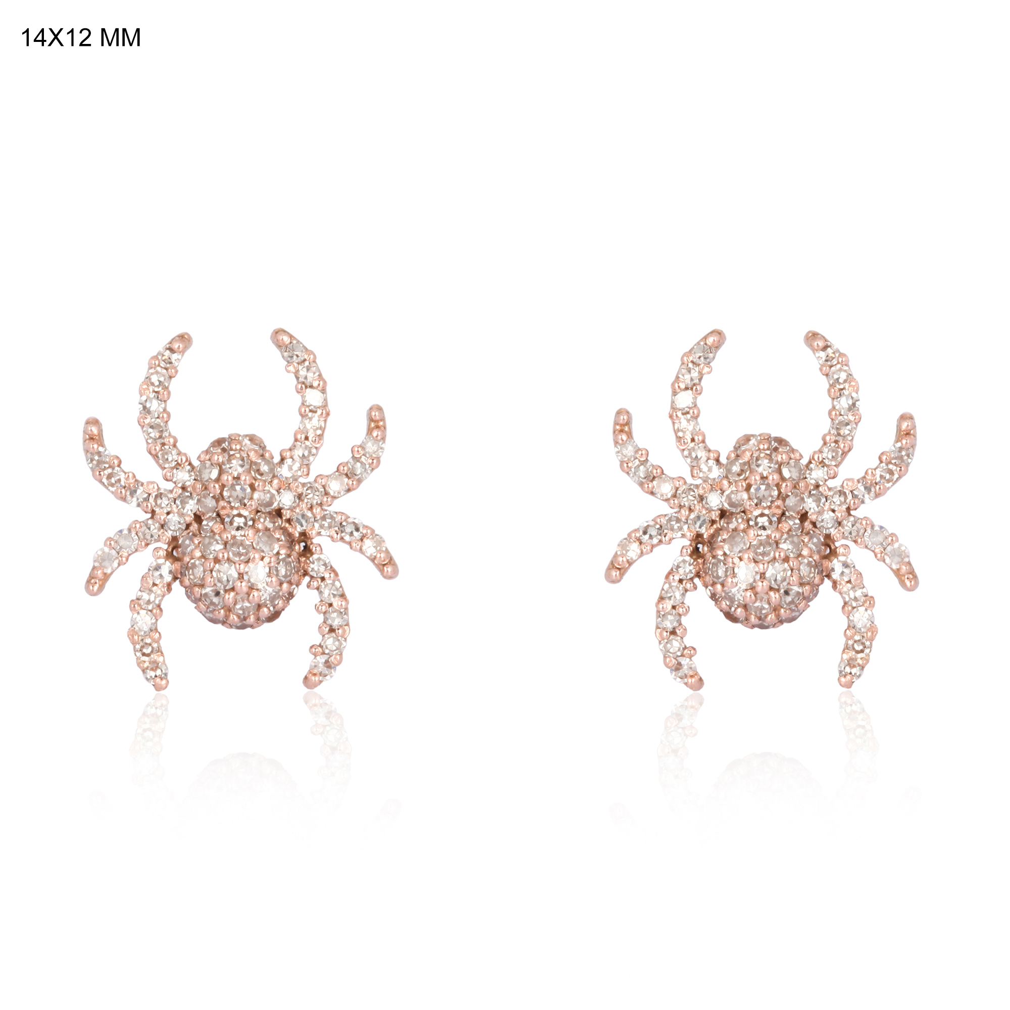 Sterling Silver Diamond Spider Studs