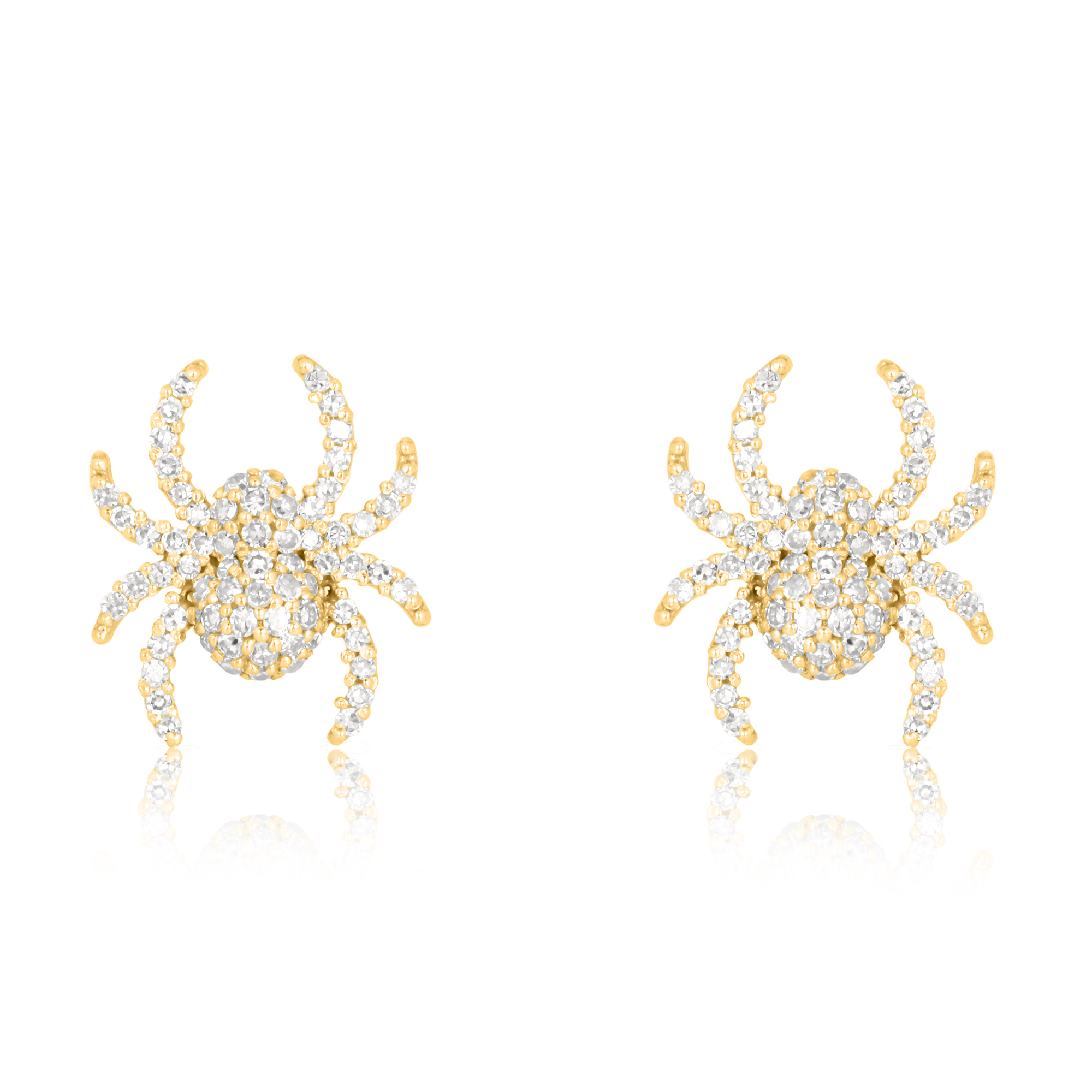 Sterling Silver Diamond Spider Studs