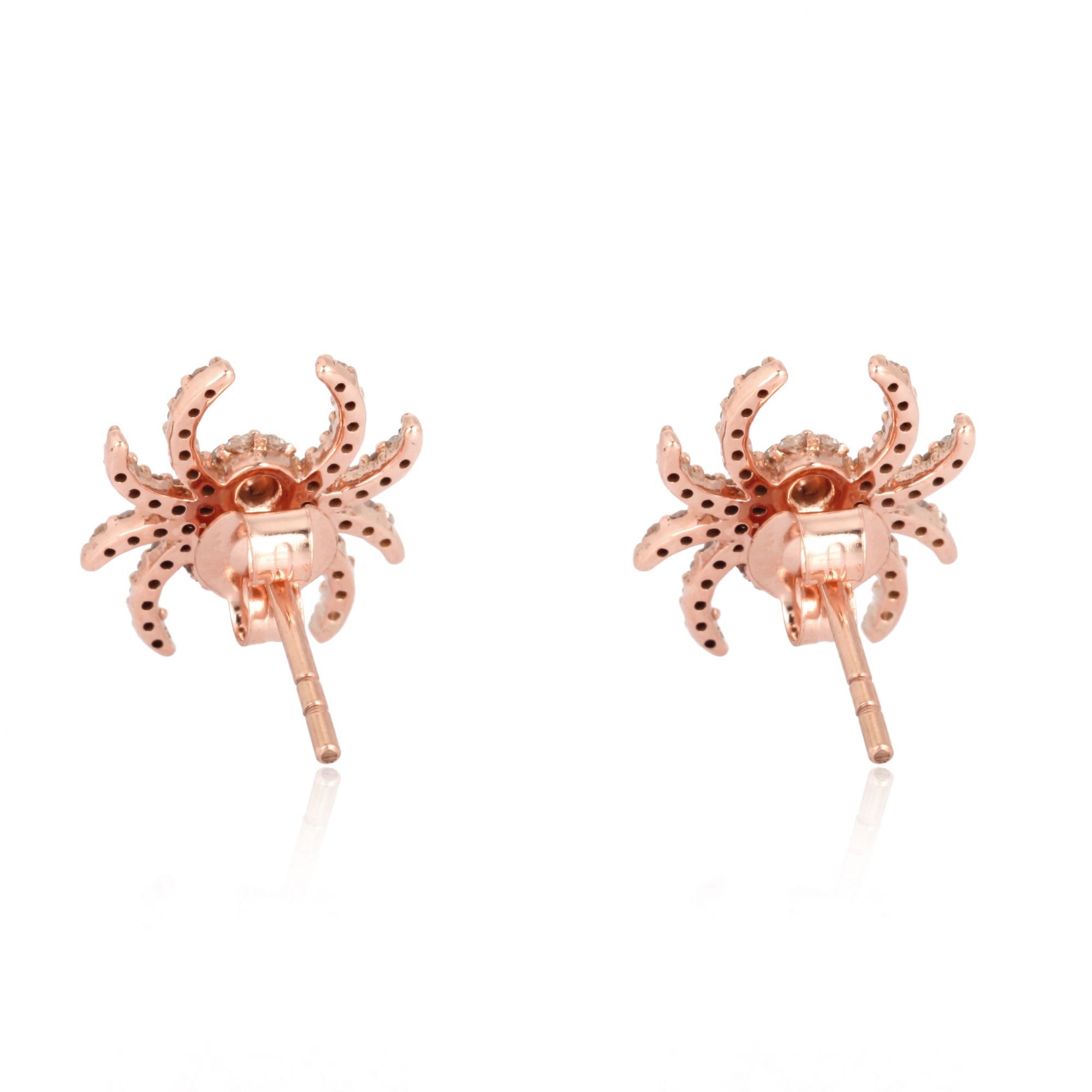 Rose Gold Diamond Spider Studs