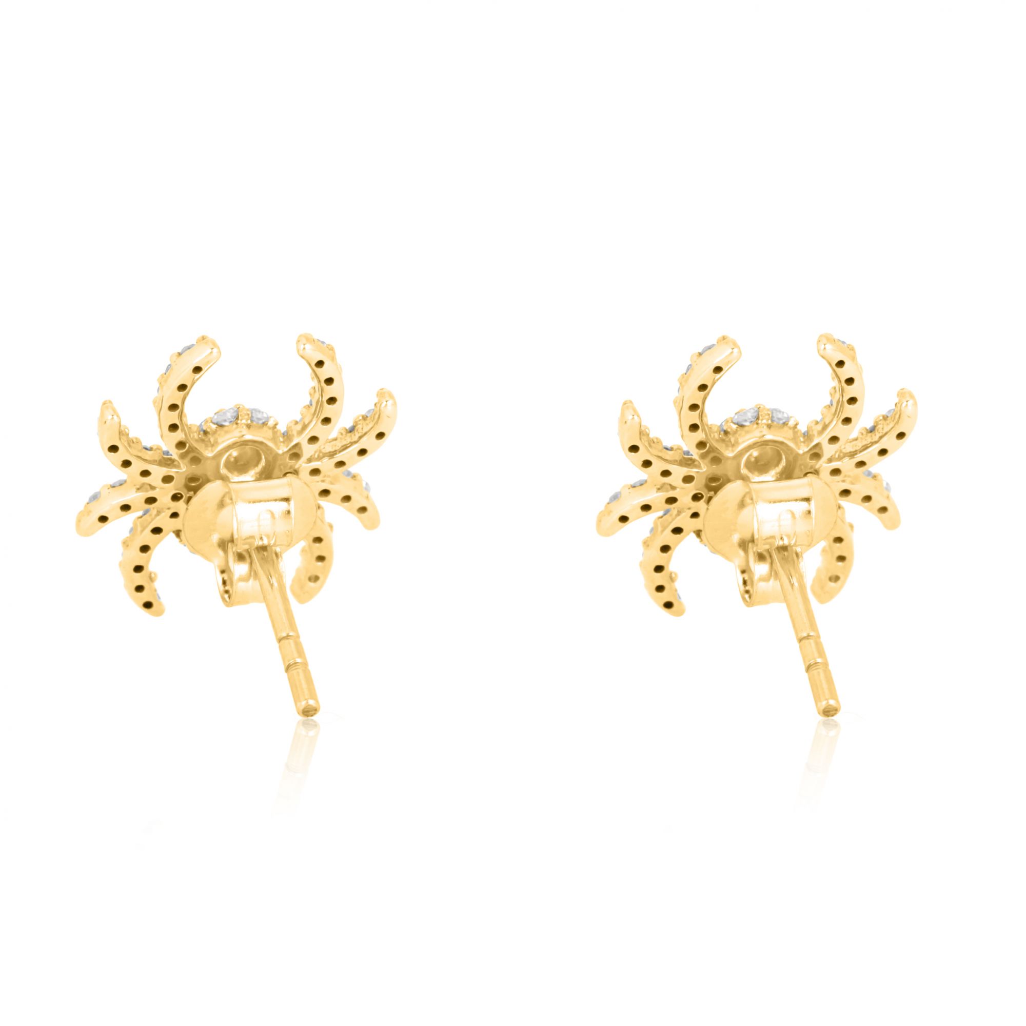 Yellow Gold Diamond Spider Studs
