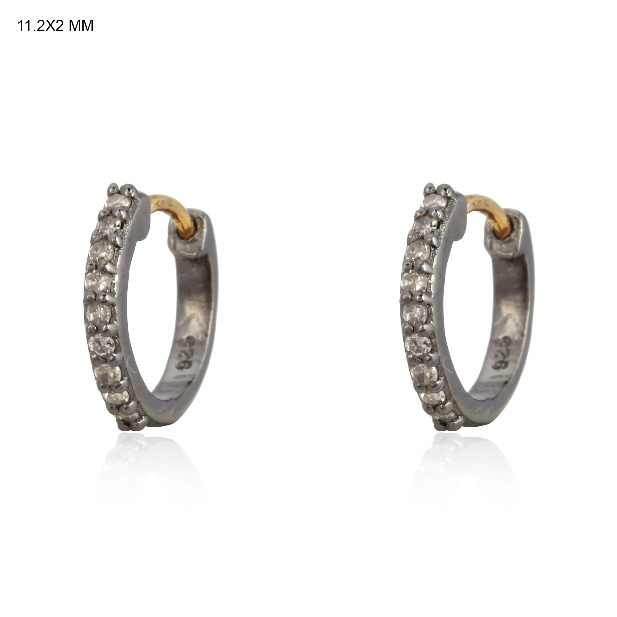 Sterling Silver Diamond Hoop Earrings