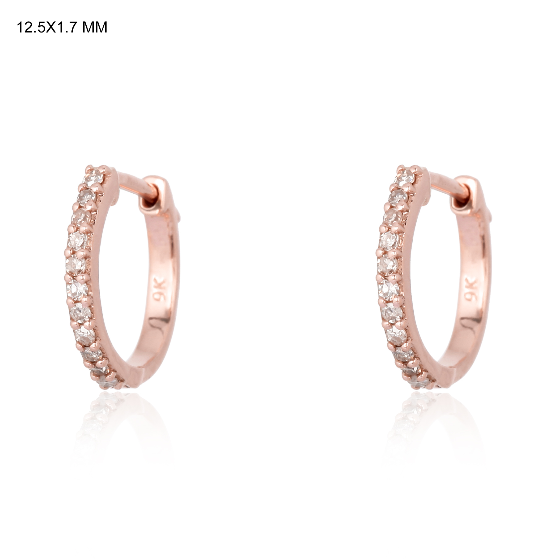 Rose Gold Diamond Hoop Earrings