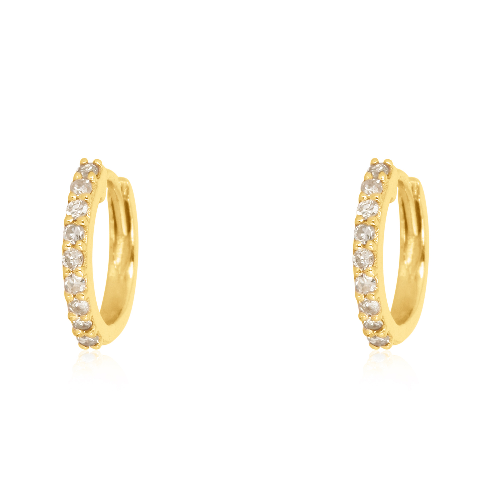 Sterling Silver Diamond Hoop Earrings