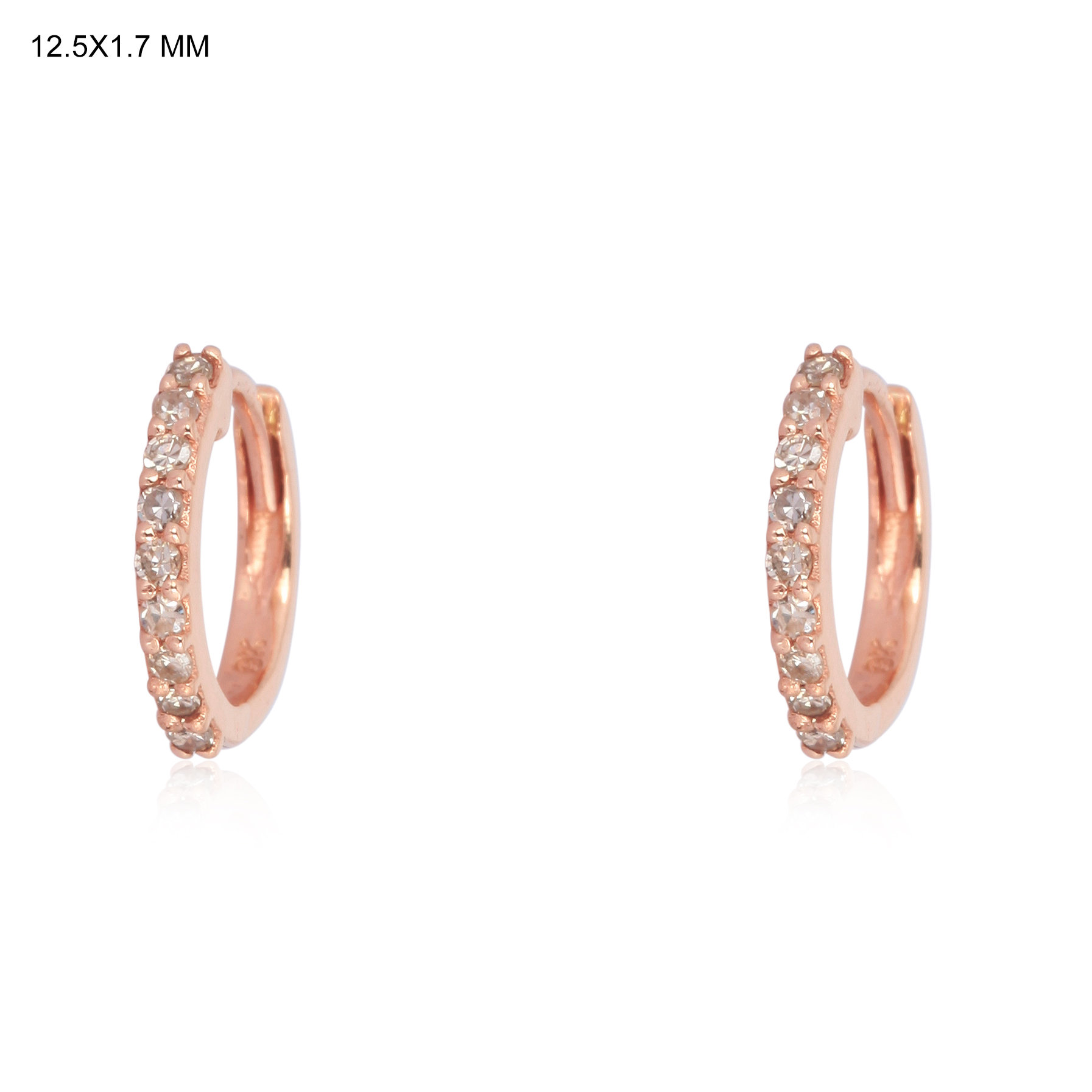 Sterling Silver Diamond Hoop Earrings