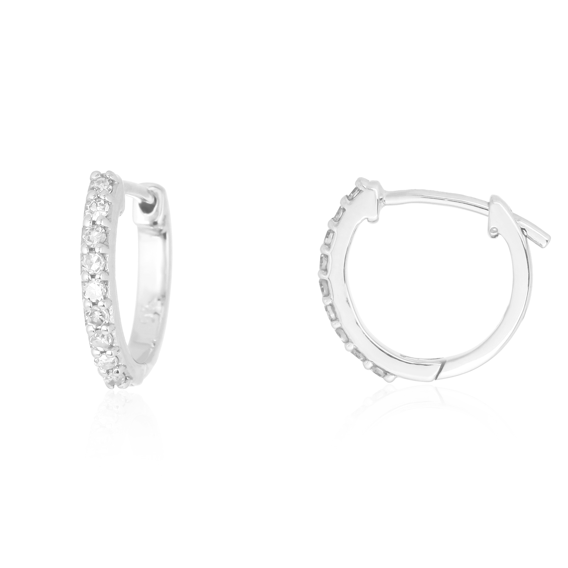 White Gold Diamond Hoop Earrings