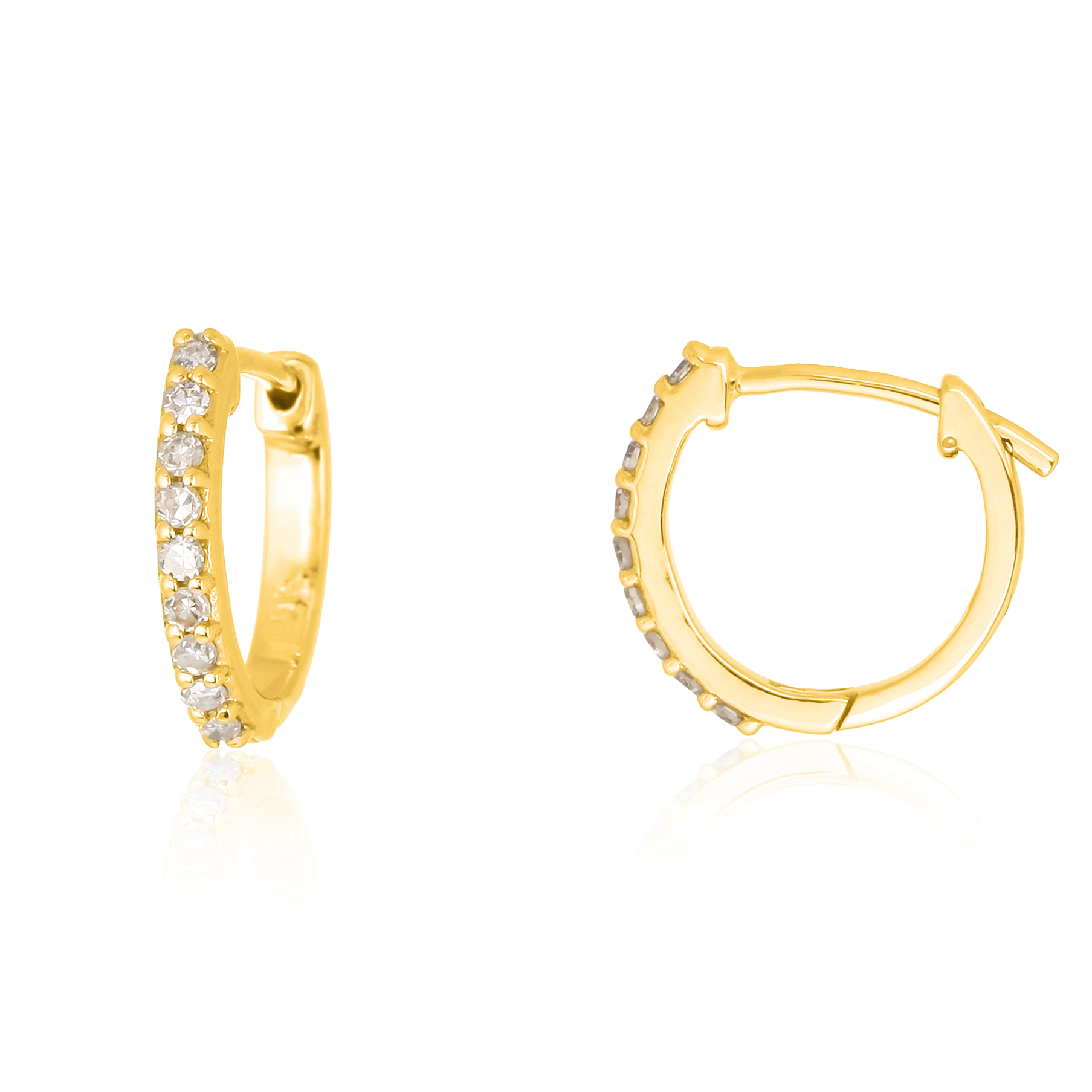 Yellow Gold Diamond Hoop Earrings