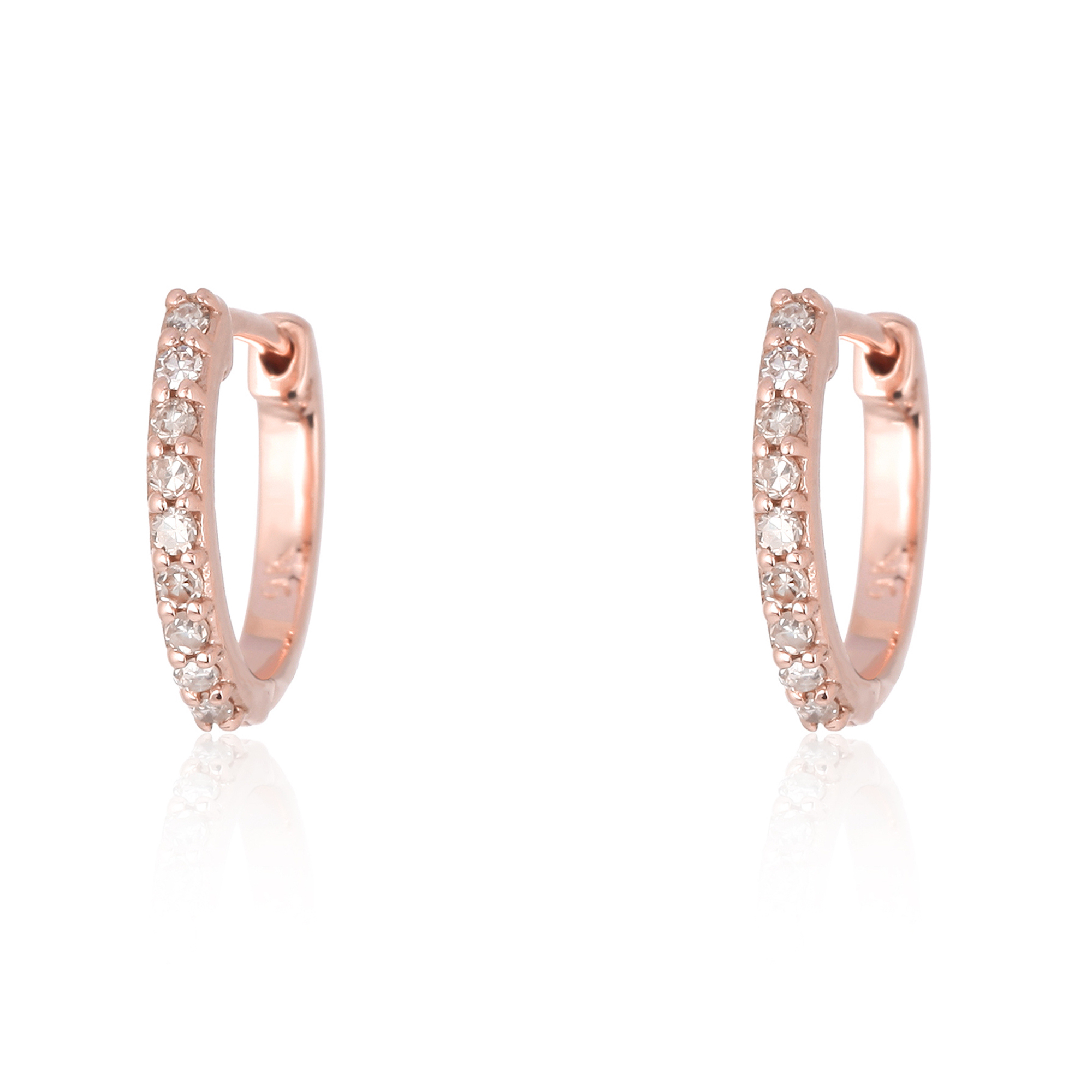 Rose Gold Diamond Hoop Earrings
