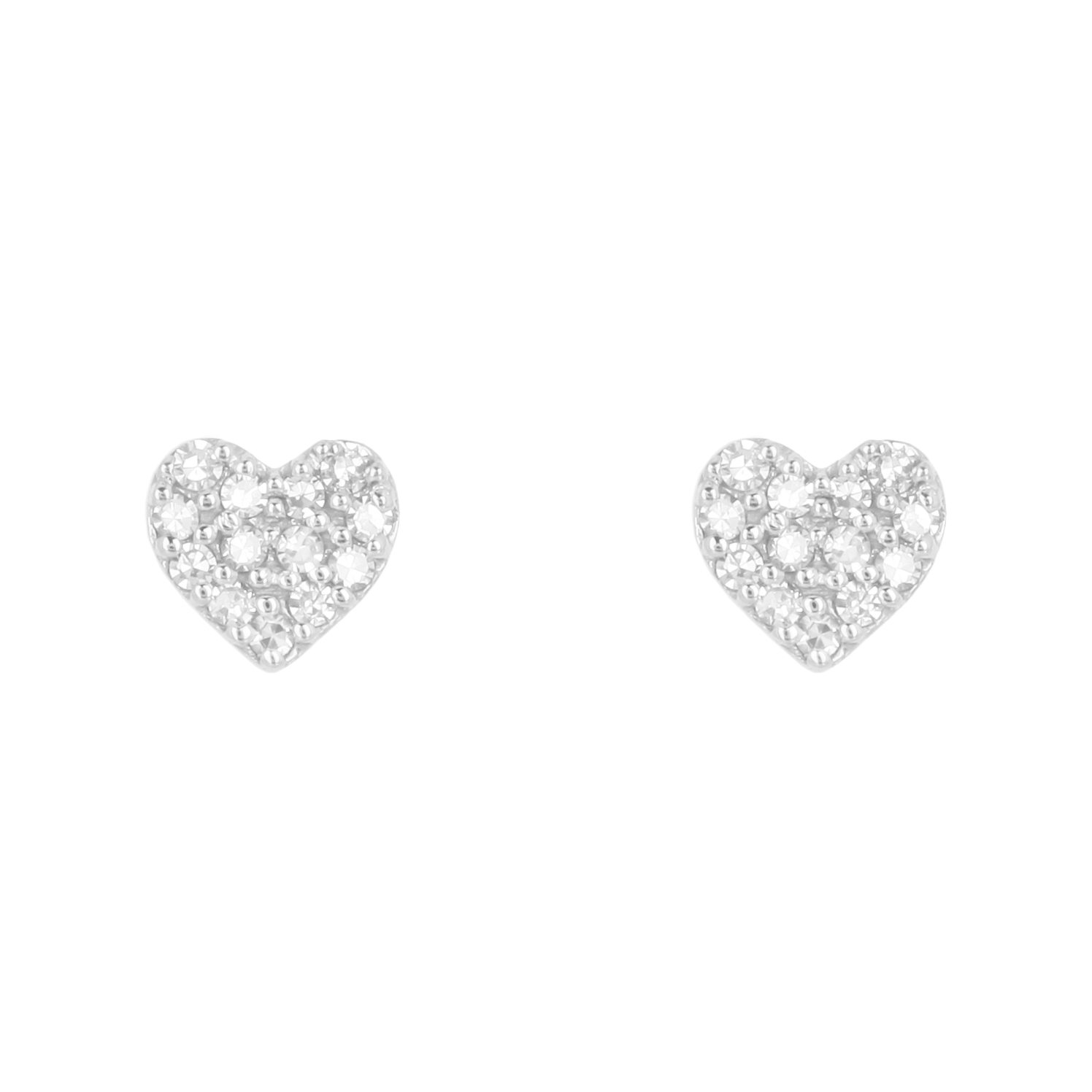 White Gold Diamond Heart Studs
