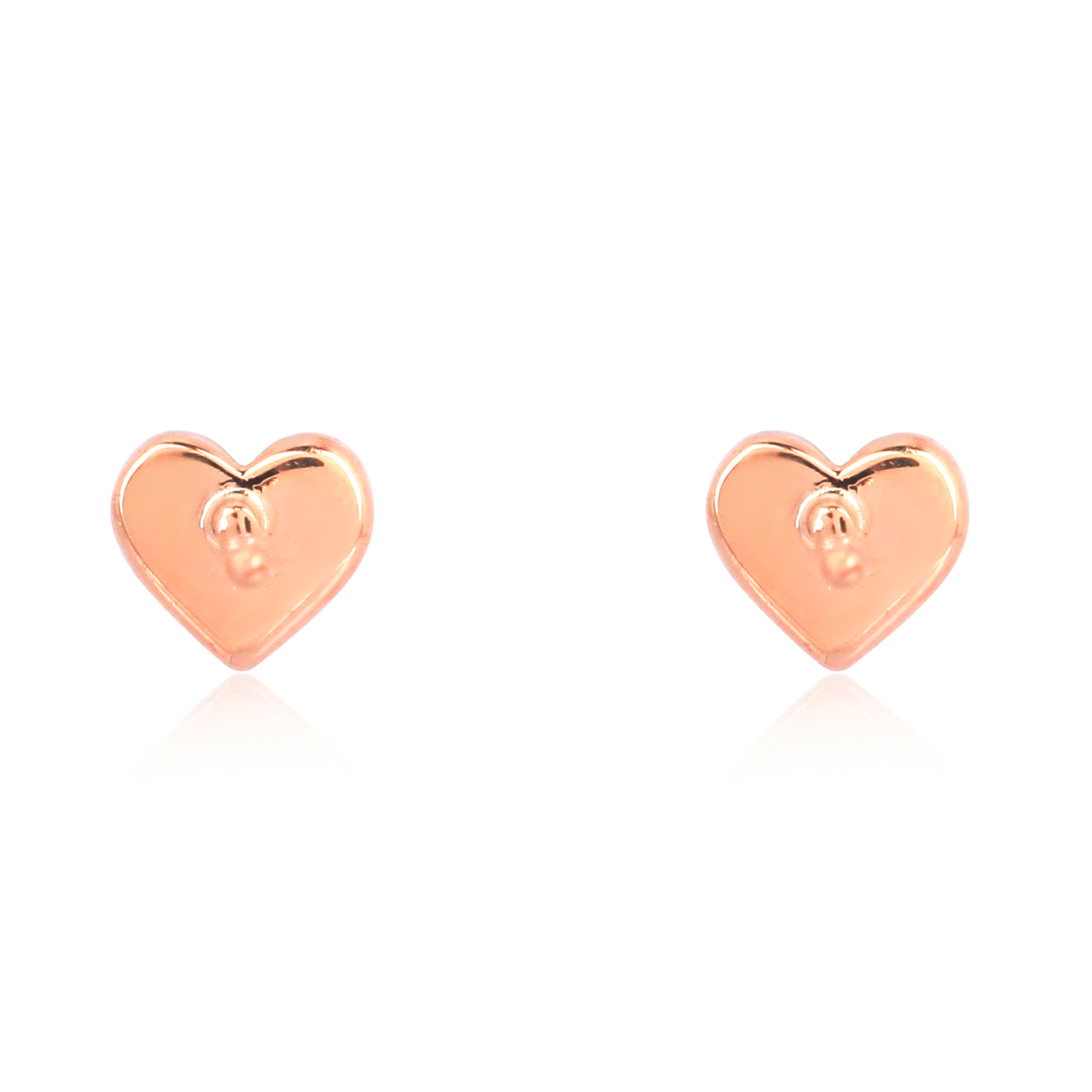 Rose Gold Diamond Heart Studs