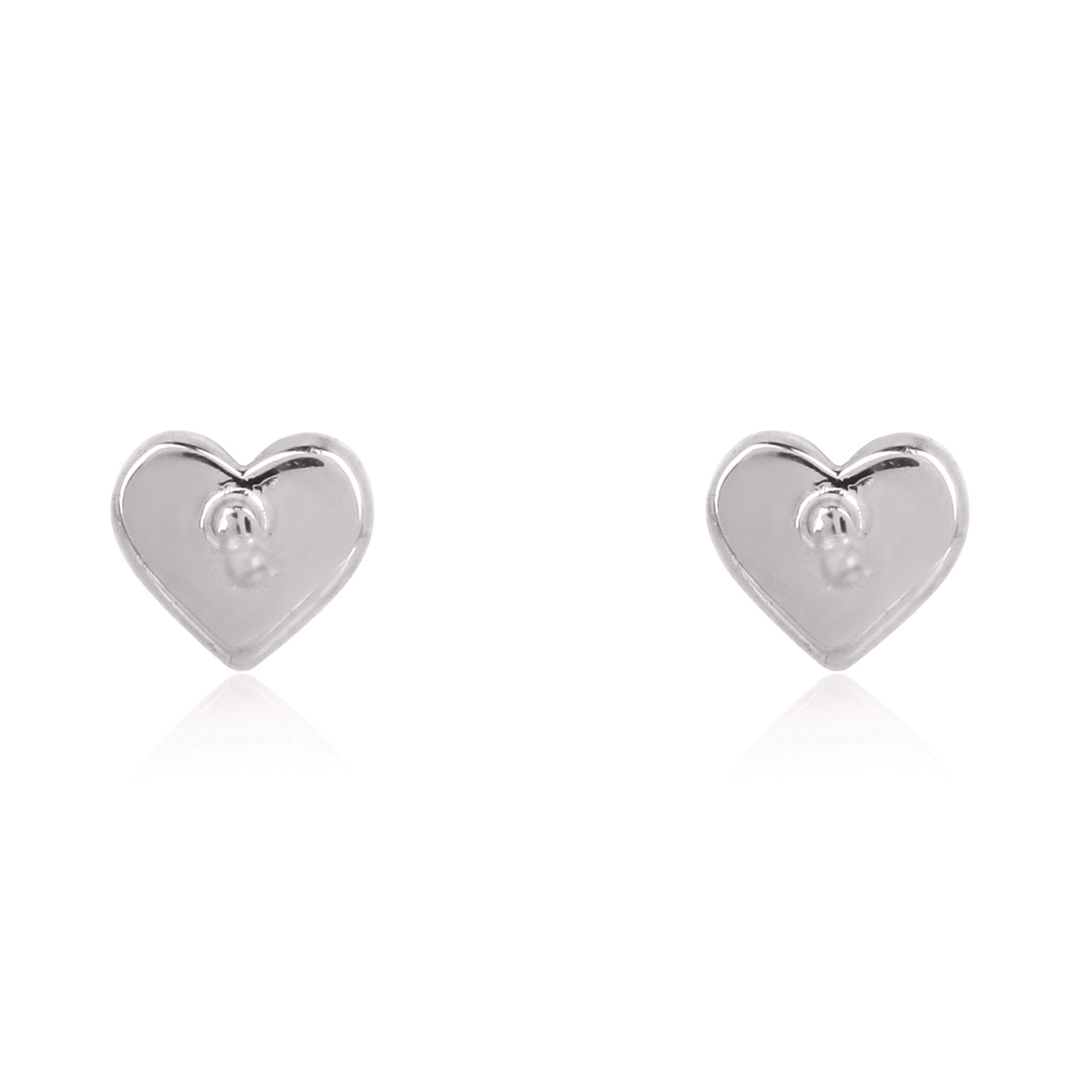 White Gold Diamond Heart Studs