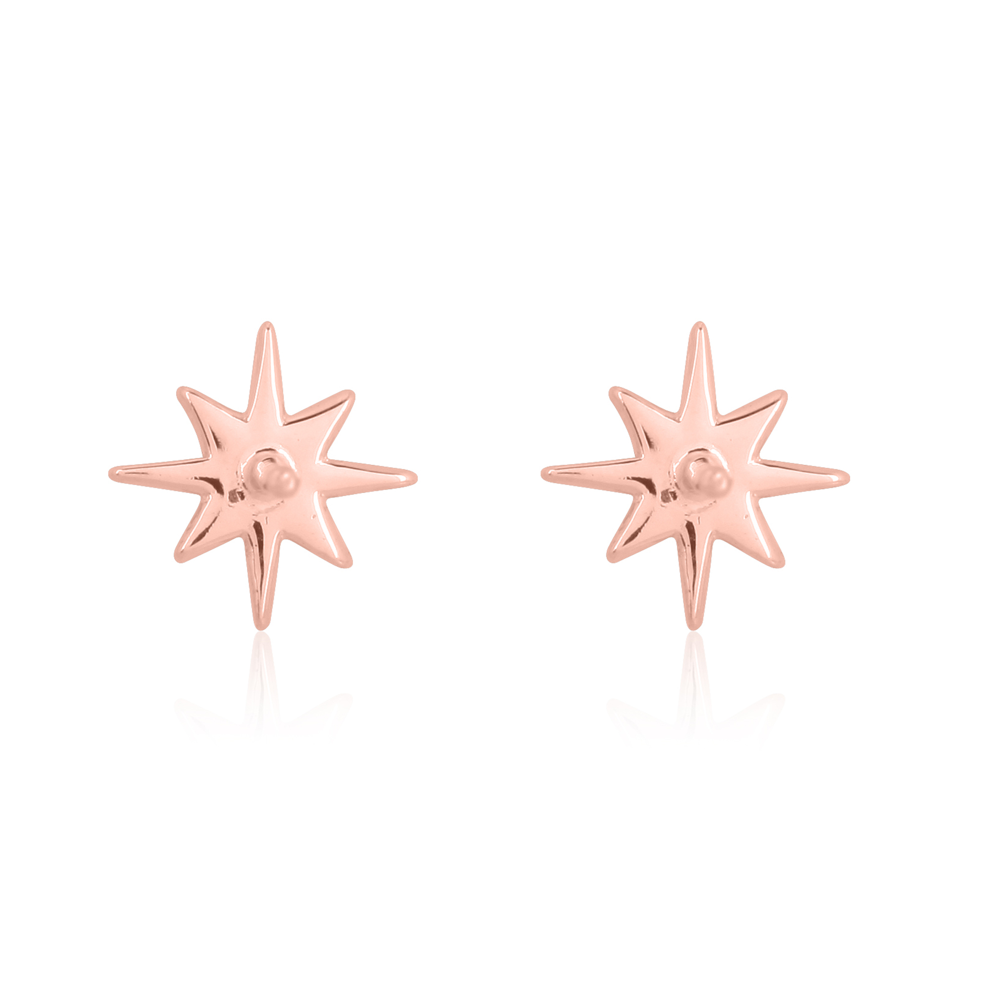 Rose Gold Pave Diamond Bursting Star Studs
