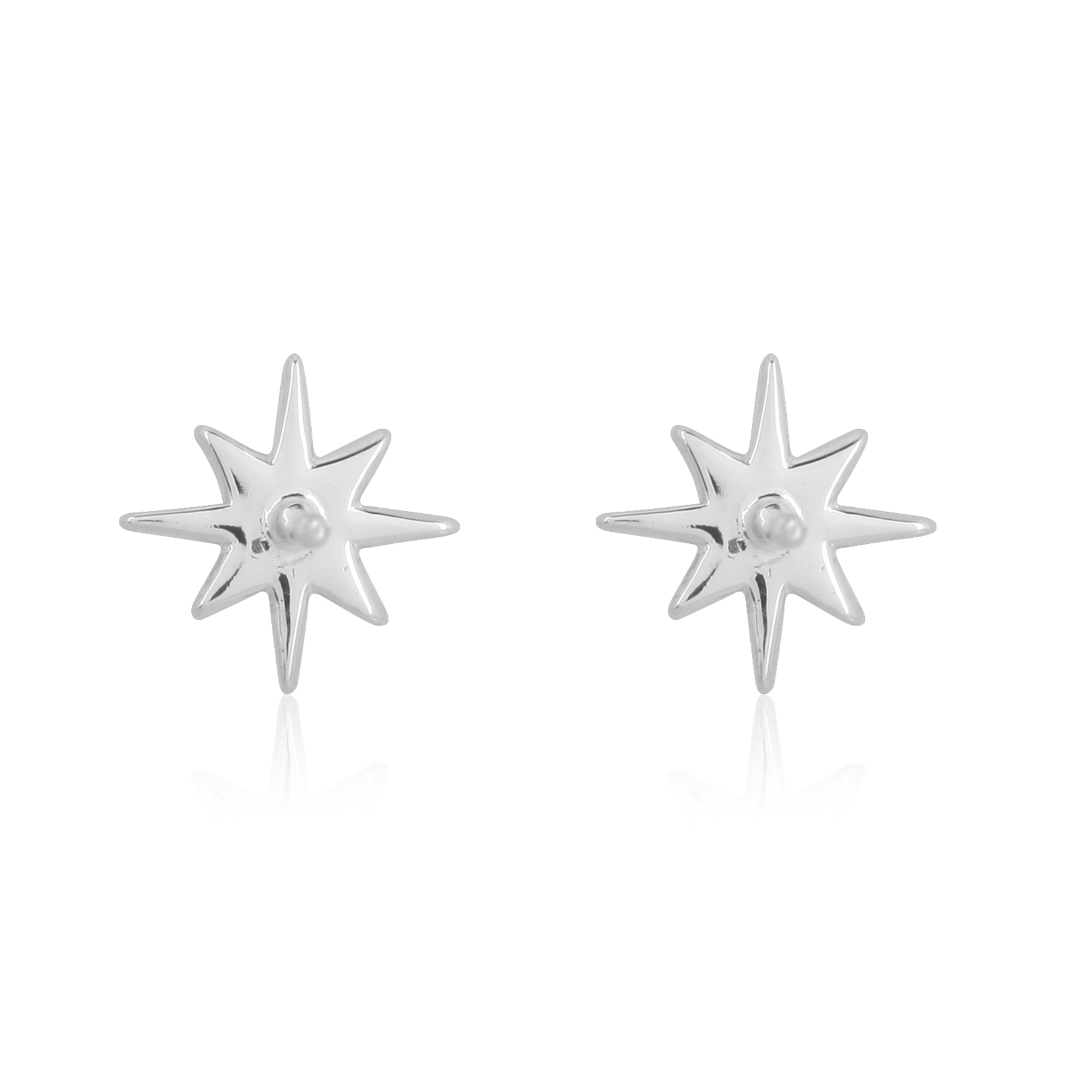 White Gold Pave Diamond Bursting Star Studs