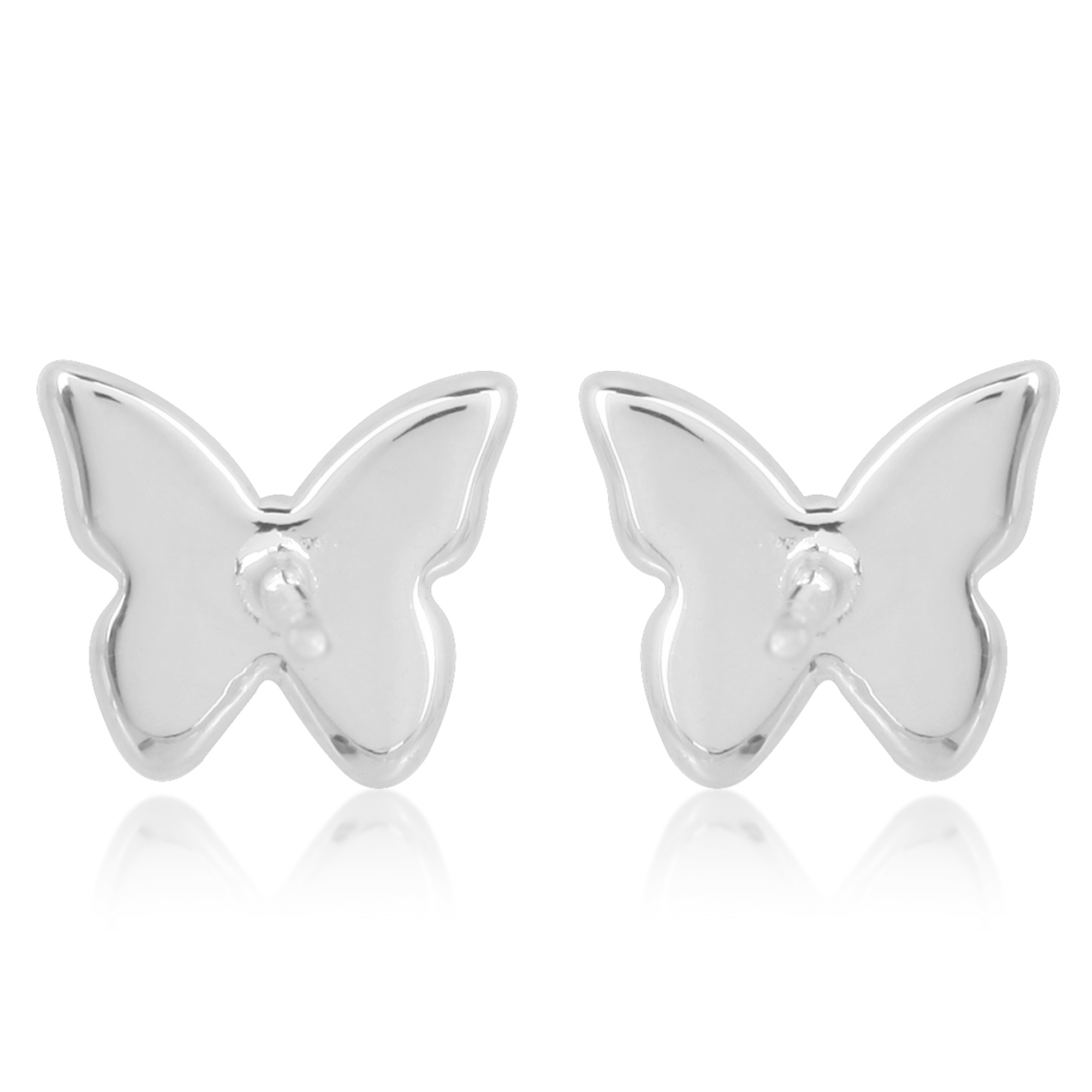 Sterling Silver Diamond Butterfly Earrings