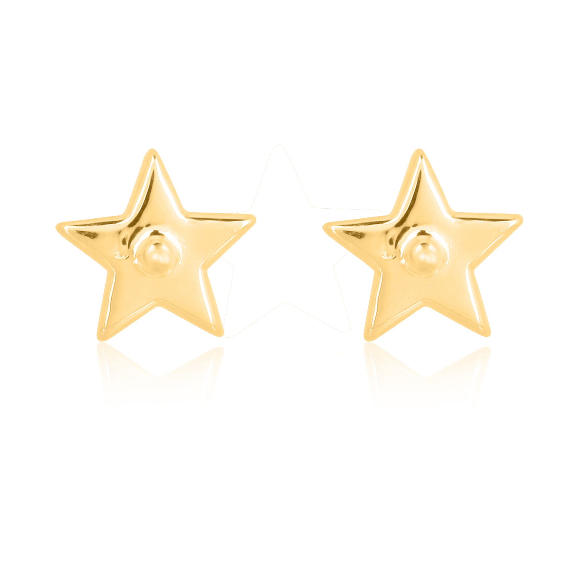 Yellow Gold Pave Diamond Tiny Star Studs