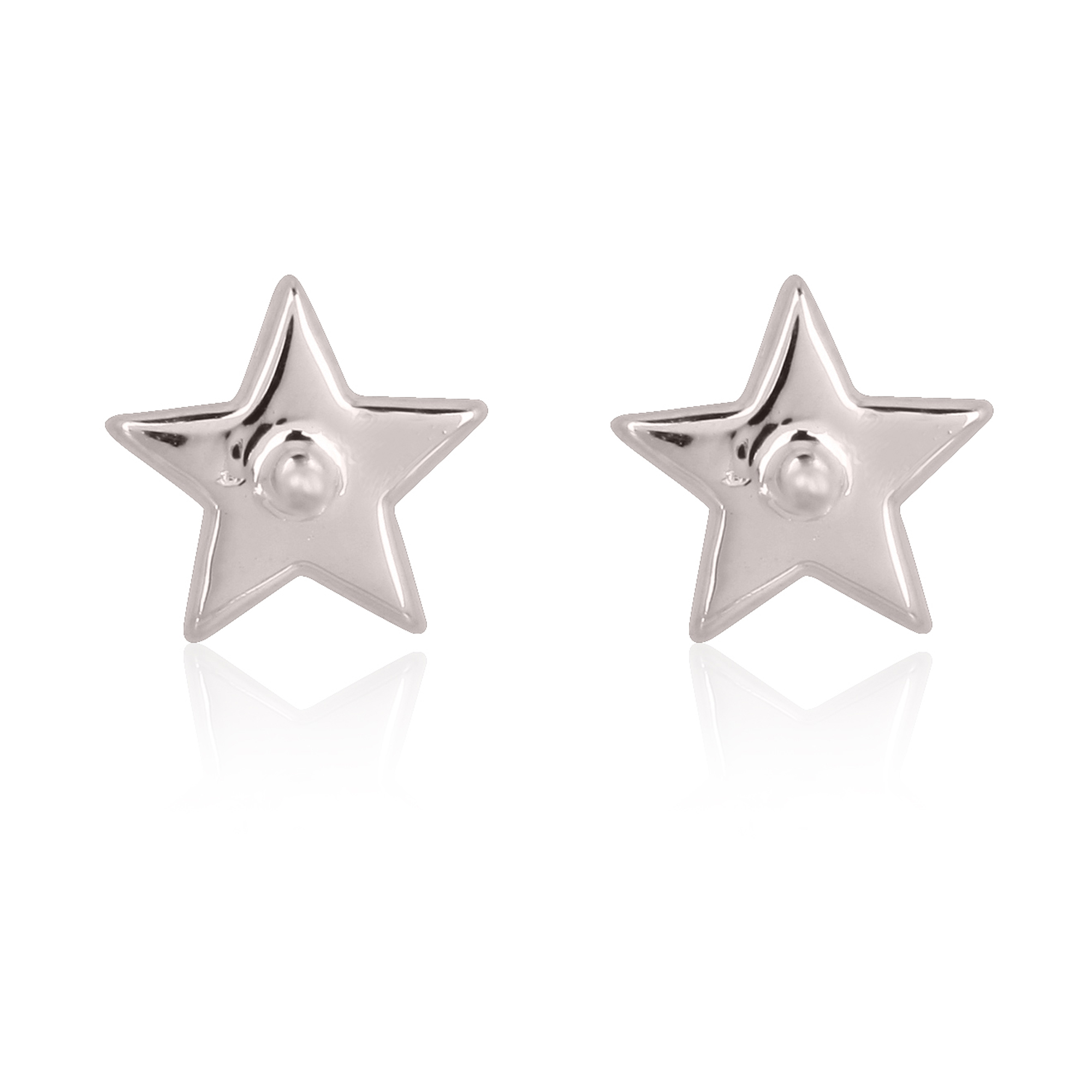 Sterling Silver Pave Diamond Tiny Star Studs