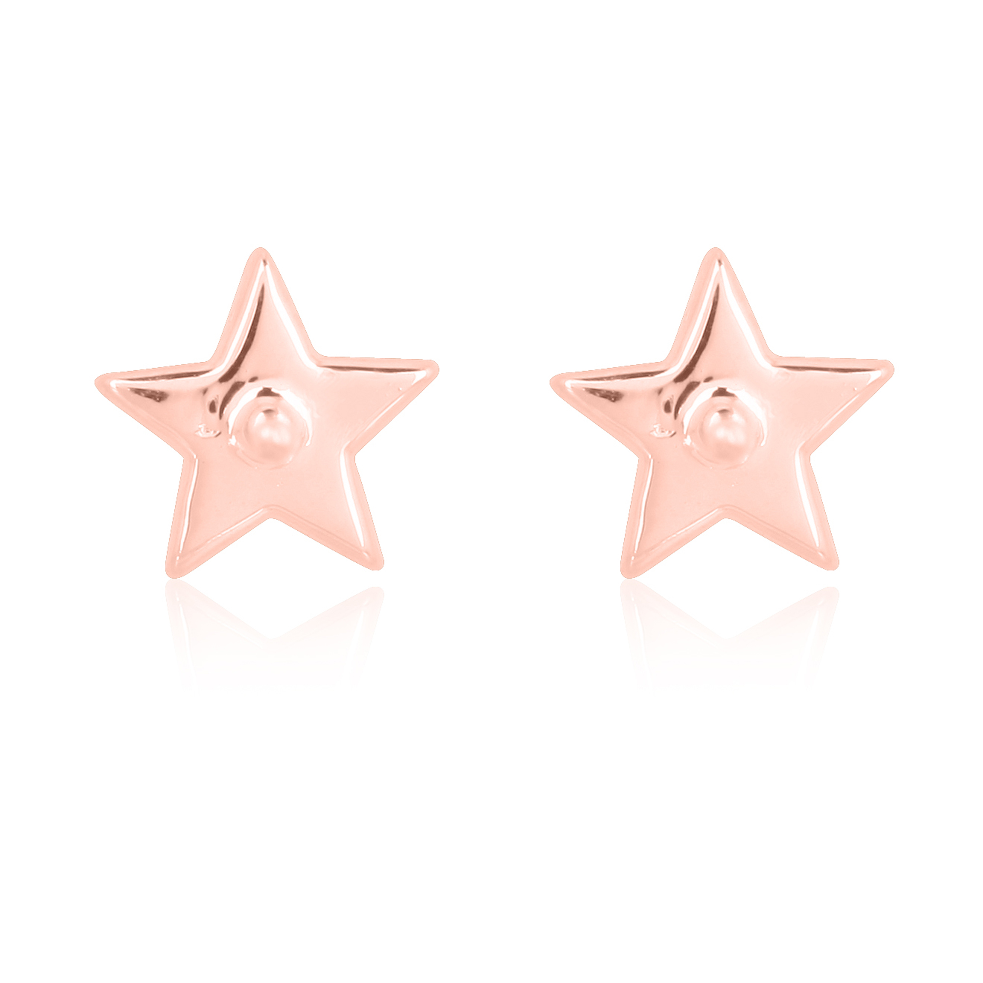 Rose Gold Pave Diamond Tiny Star Studs