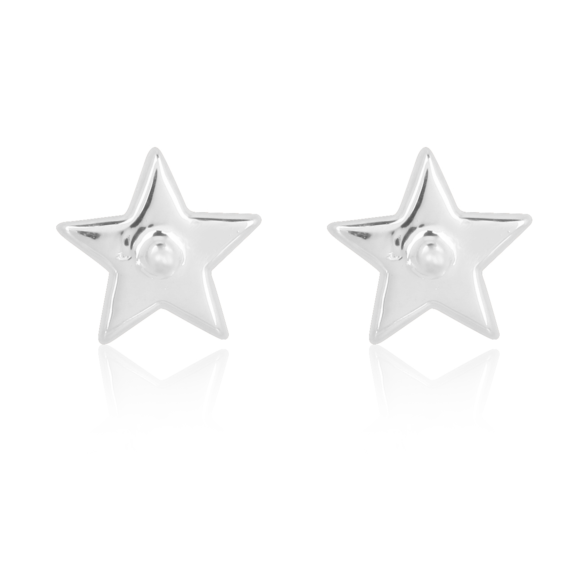 Sterling Silver Pave Diamond Tiny Star Studs