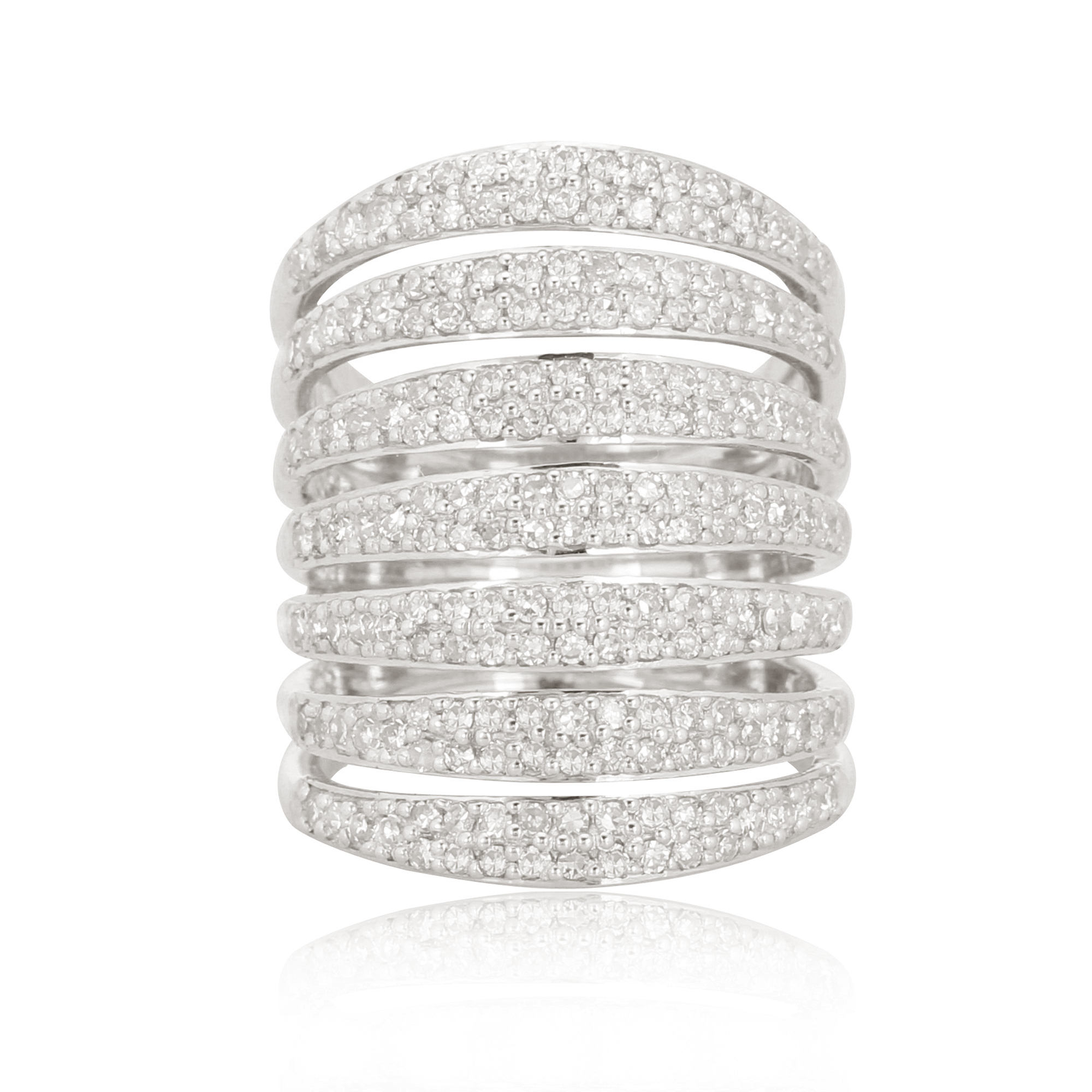 Sterling Silver Multiband Diamond Ring