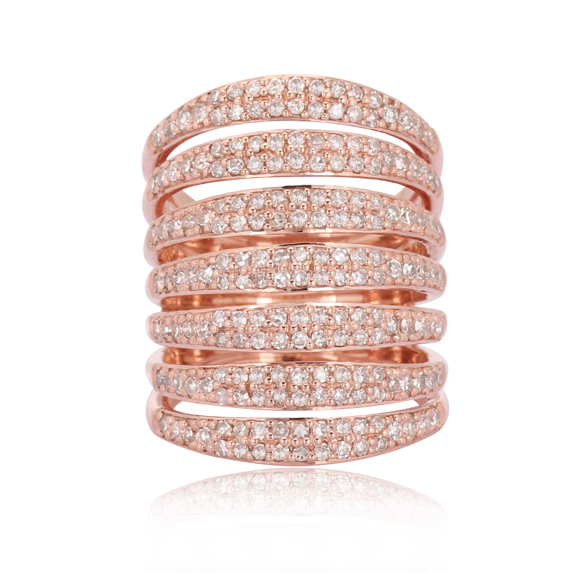 Sterling Silver Multiband Diamond Ring