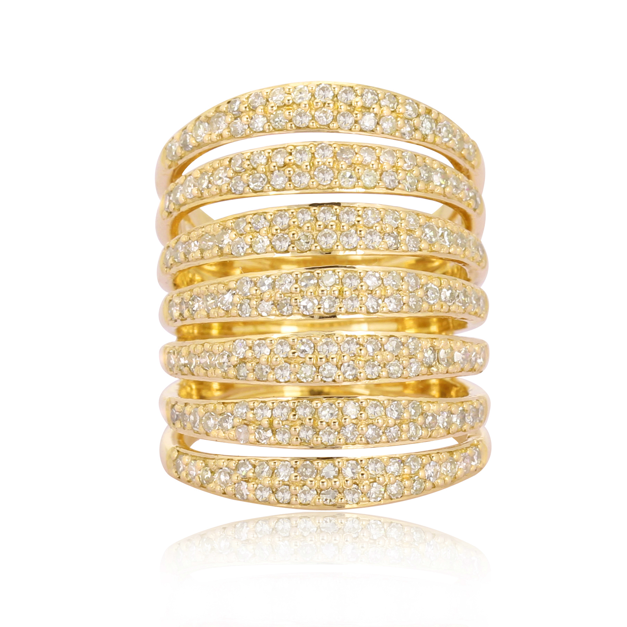 Sterling Silver Multiband Diamond Ring