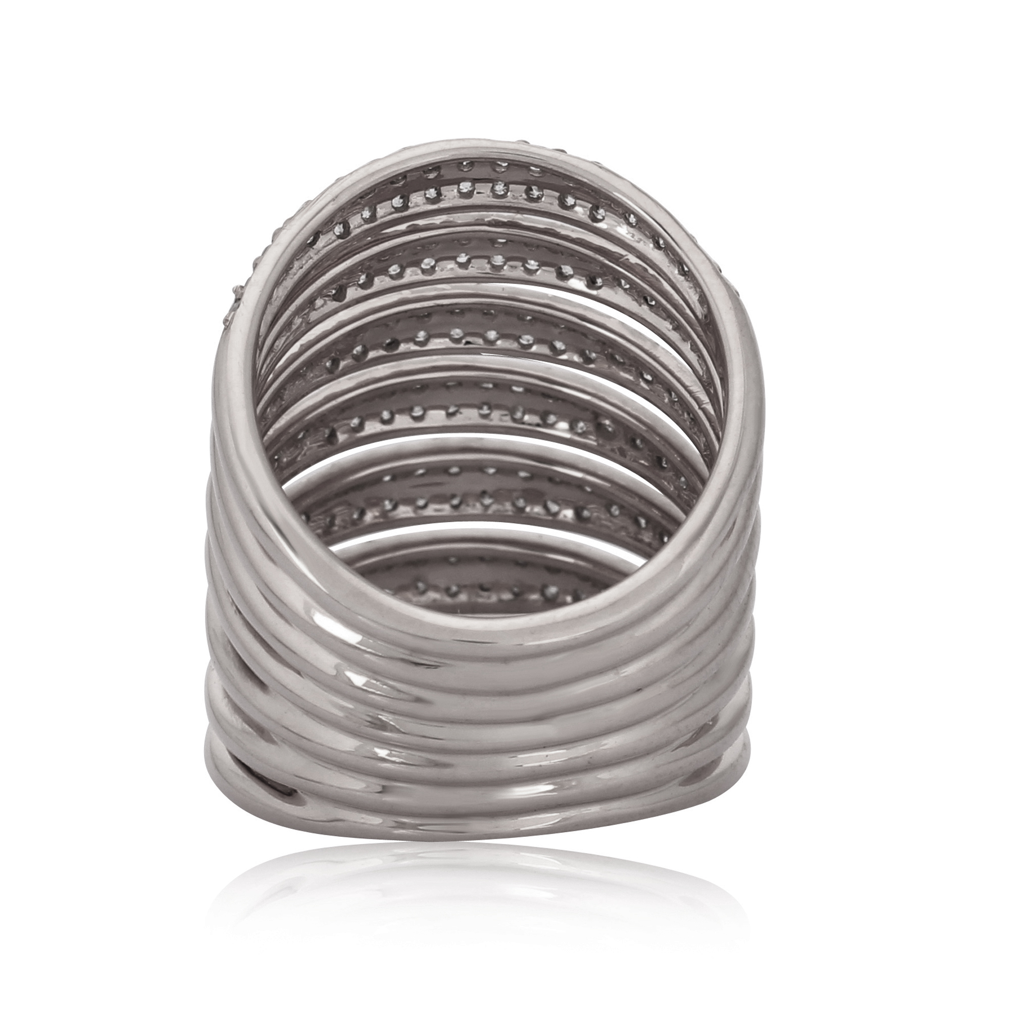 Sterling Silver Multiband Diamond Ring
