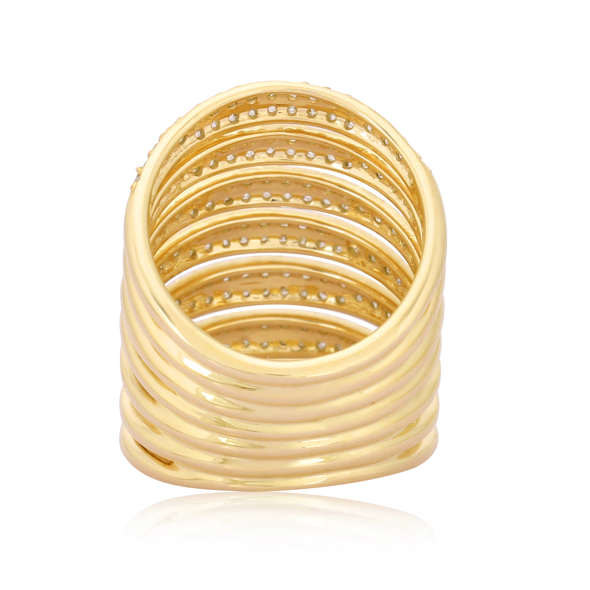 Sterling Silver Multiband Diamond Ring