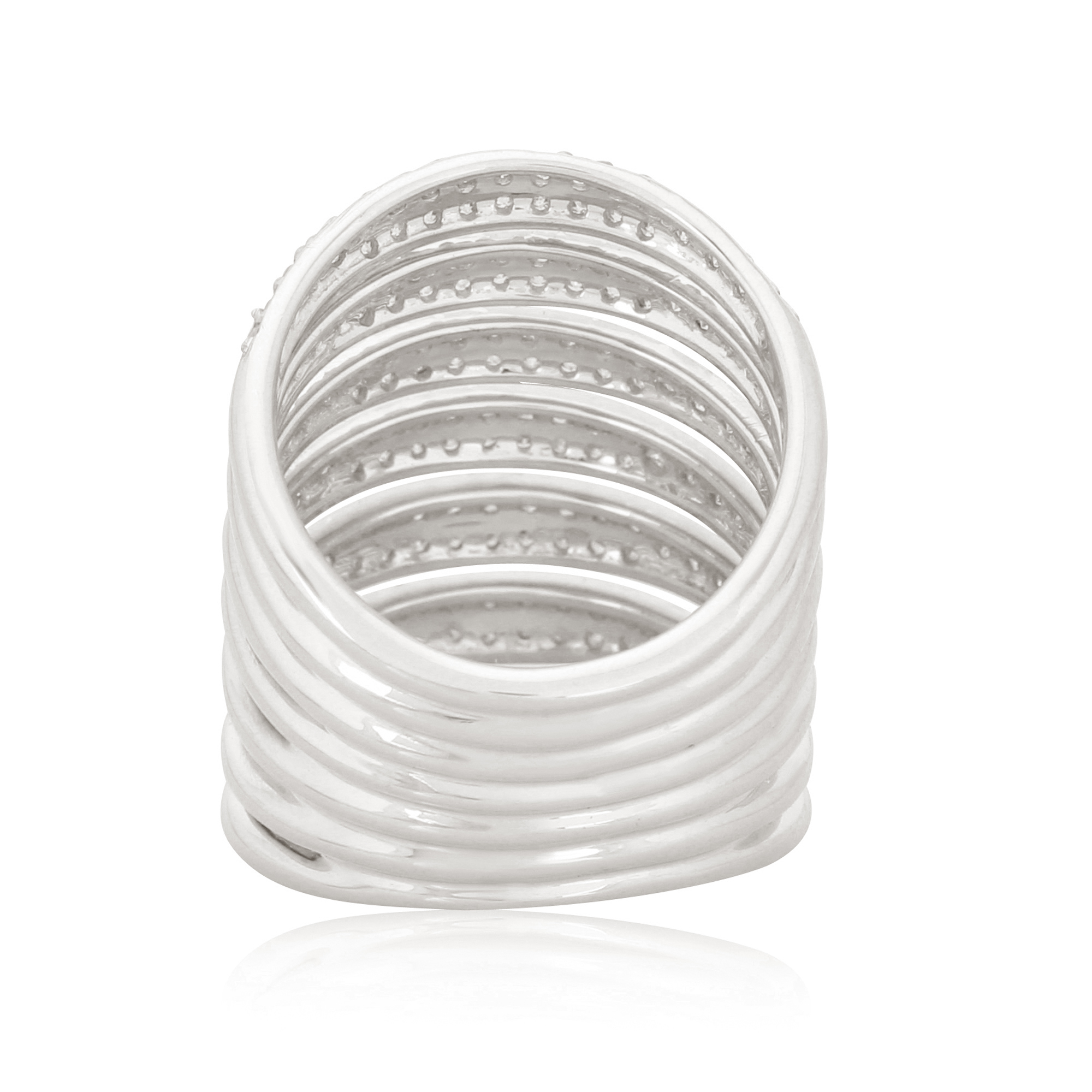 Sterling Silver Multiband Diamond Ring