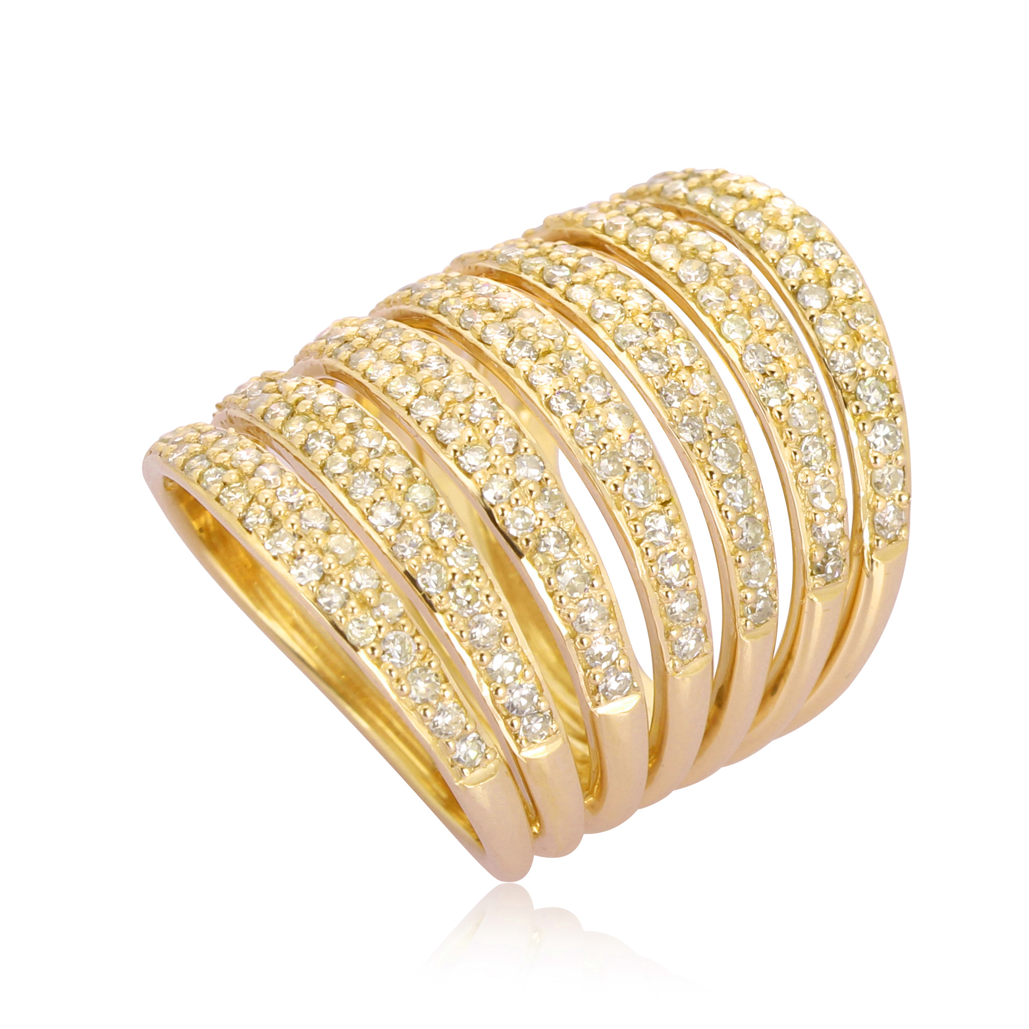 Yellow Gold Multiband Diamond Ring