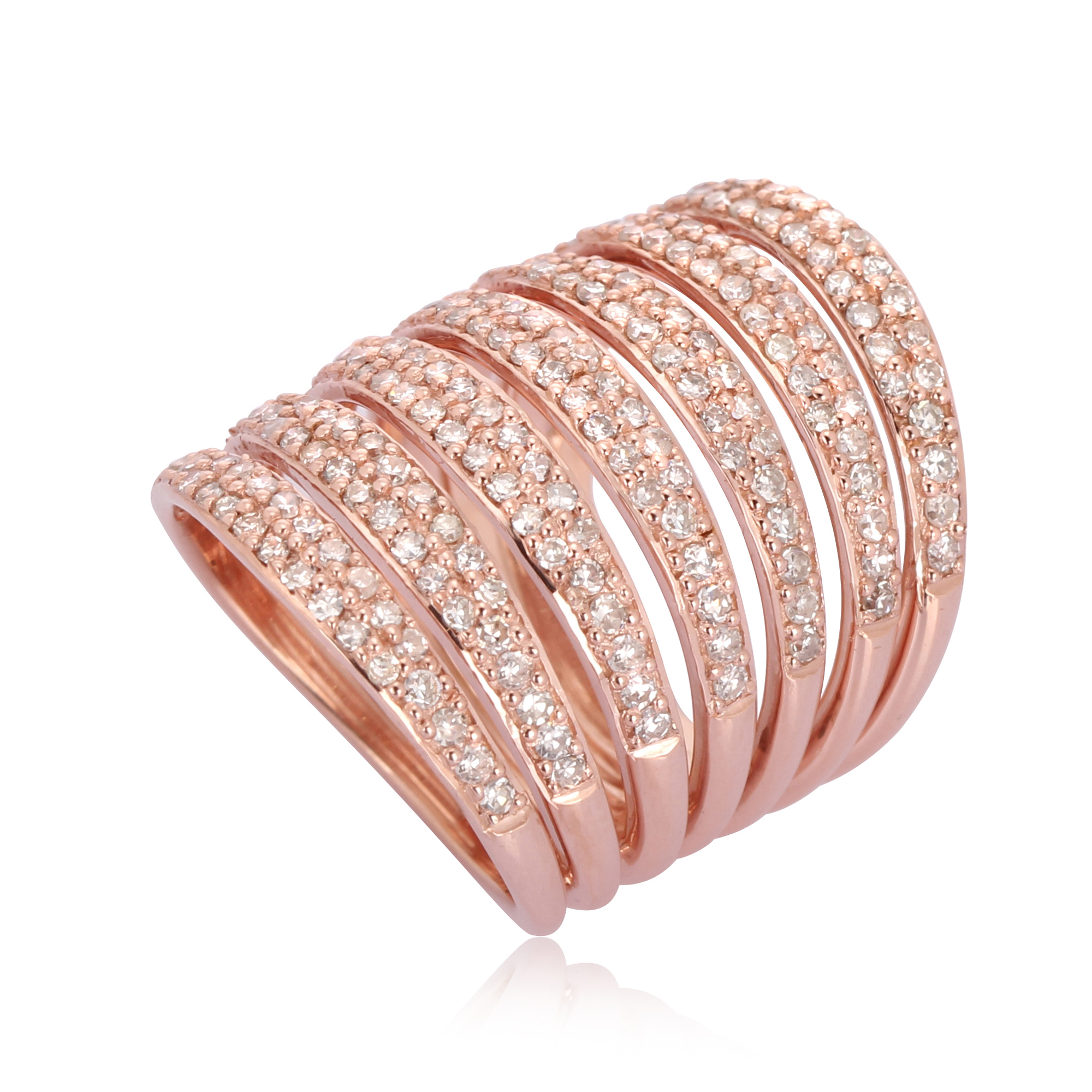 Sterling Silver Multiband Diamond Ring