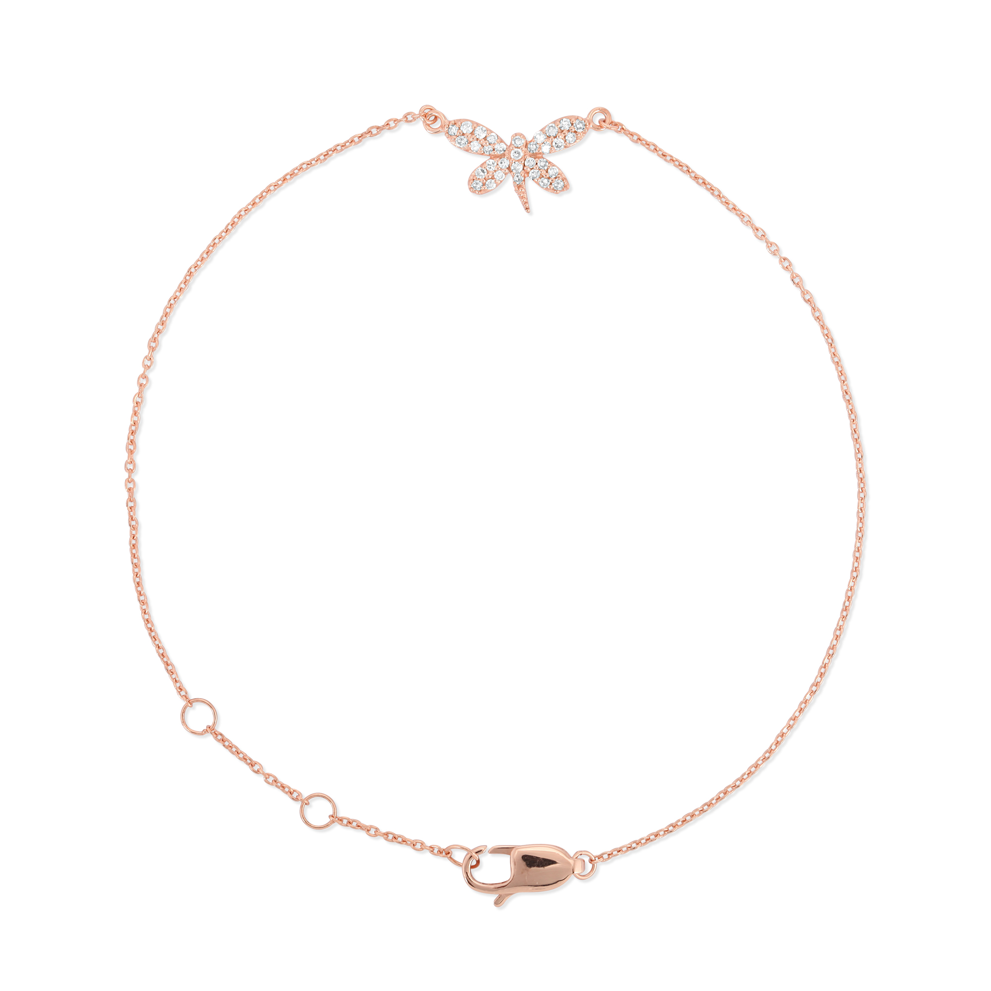 Rose Gold Butterfly Diamond Bracelet