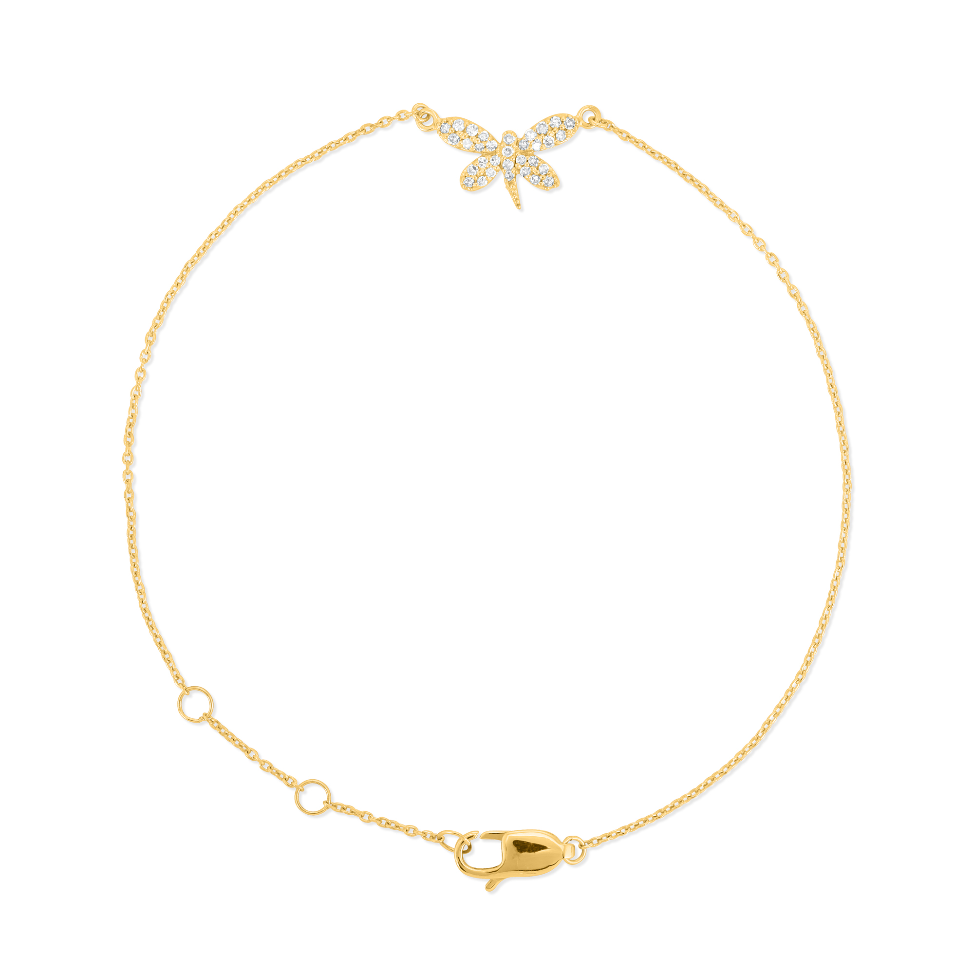 Yellow Gold Butterfly Diamond Bracelet