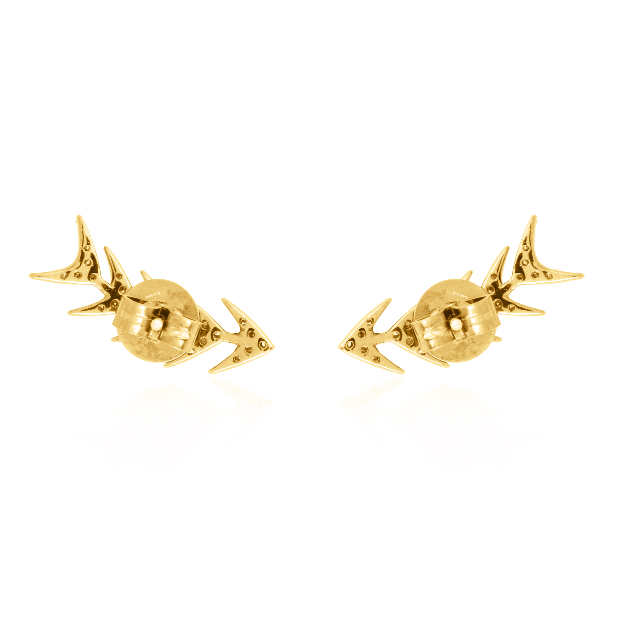 Yellow Gold Diamond Arrow Climber Earrings