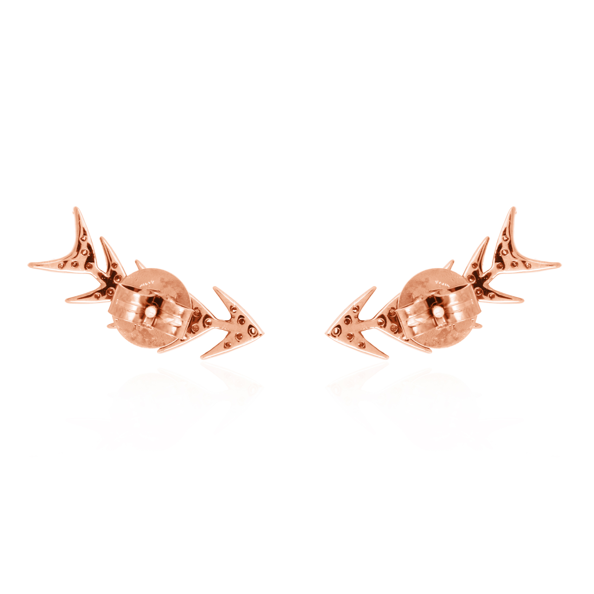 Rose Gold Diamond Arrow Climber Earrings