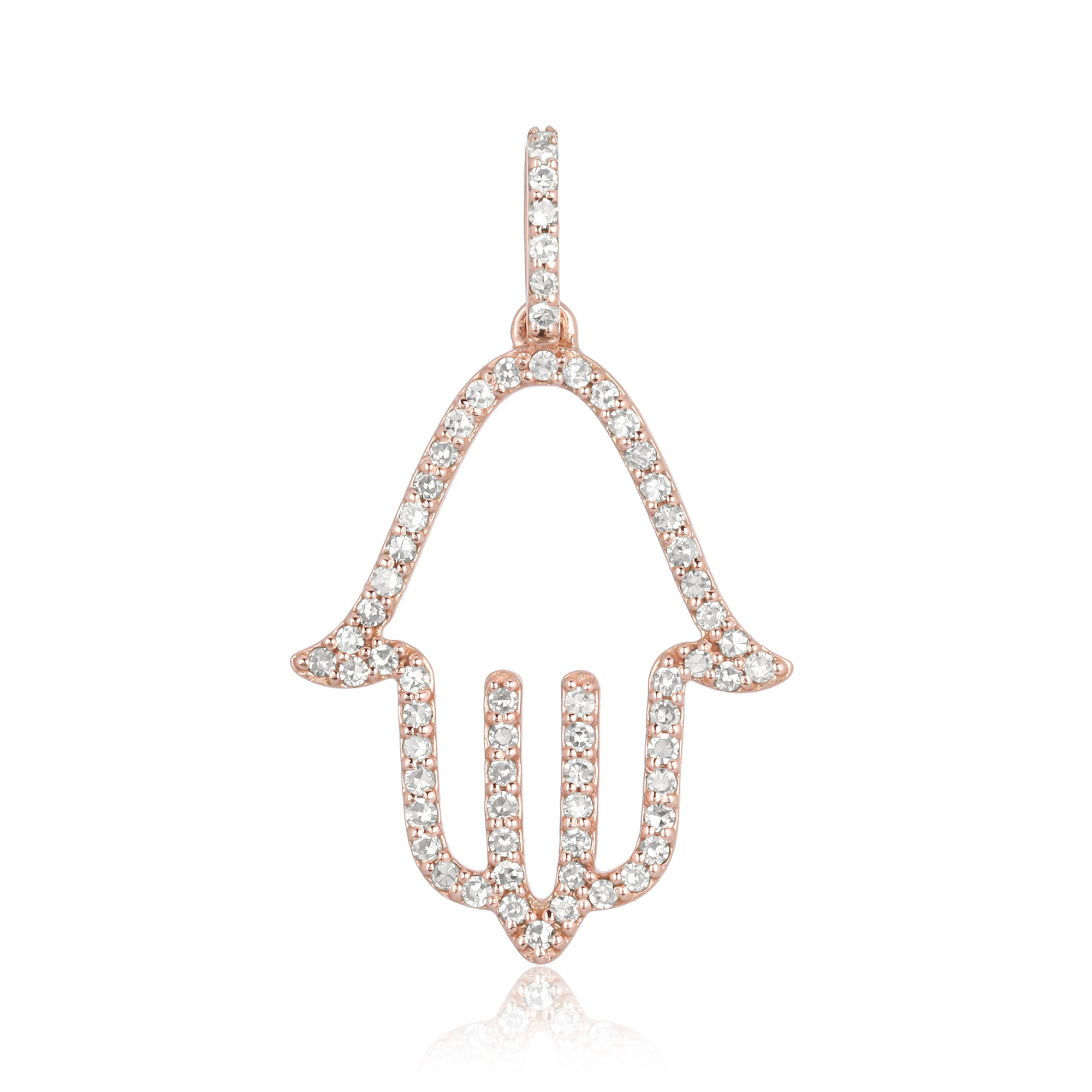 Sterling Silver Hamsa Diamond Pendant