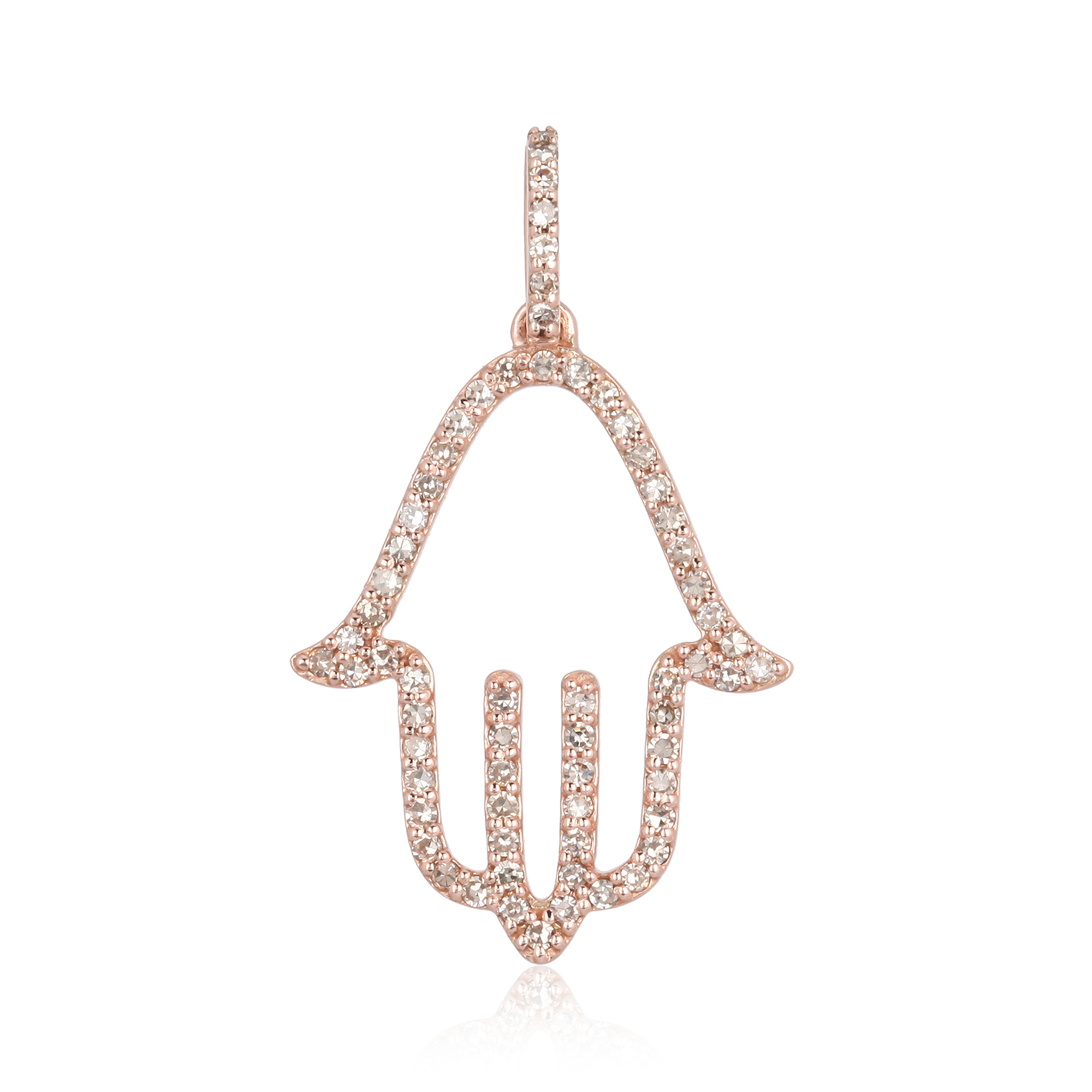 Rose Gold Hamsa Diamond Pendant