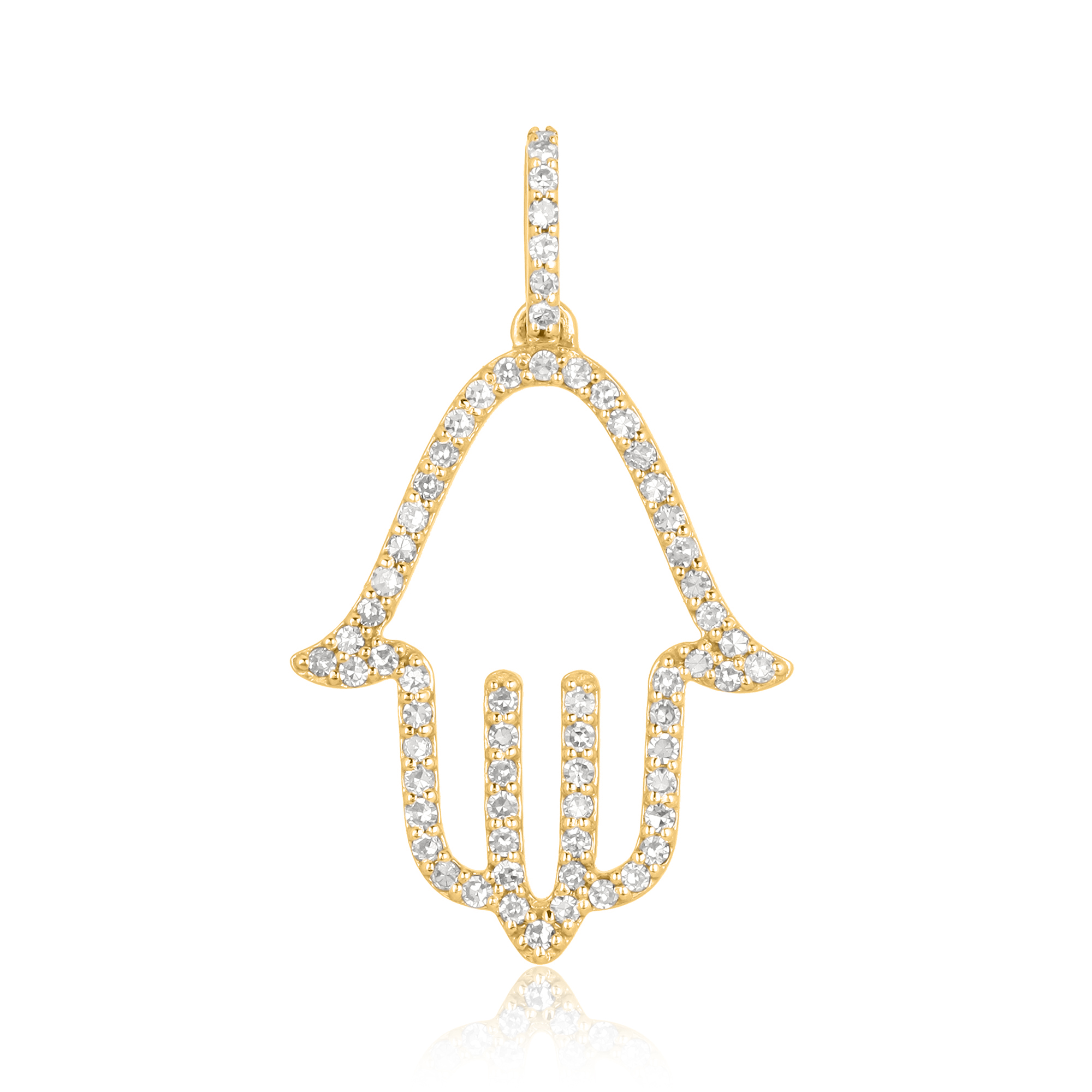 Sterling Silver Hamsa Diamond Pendant